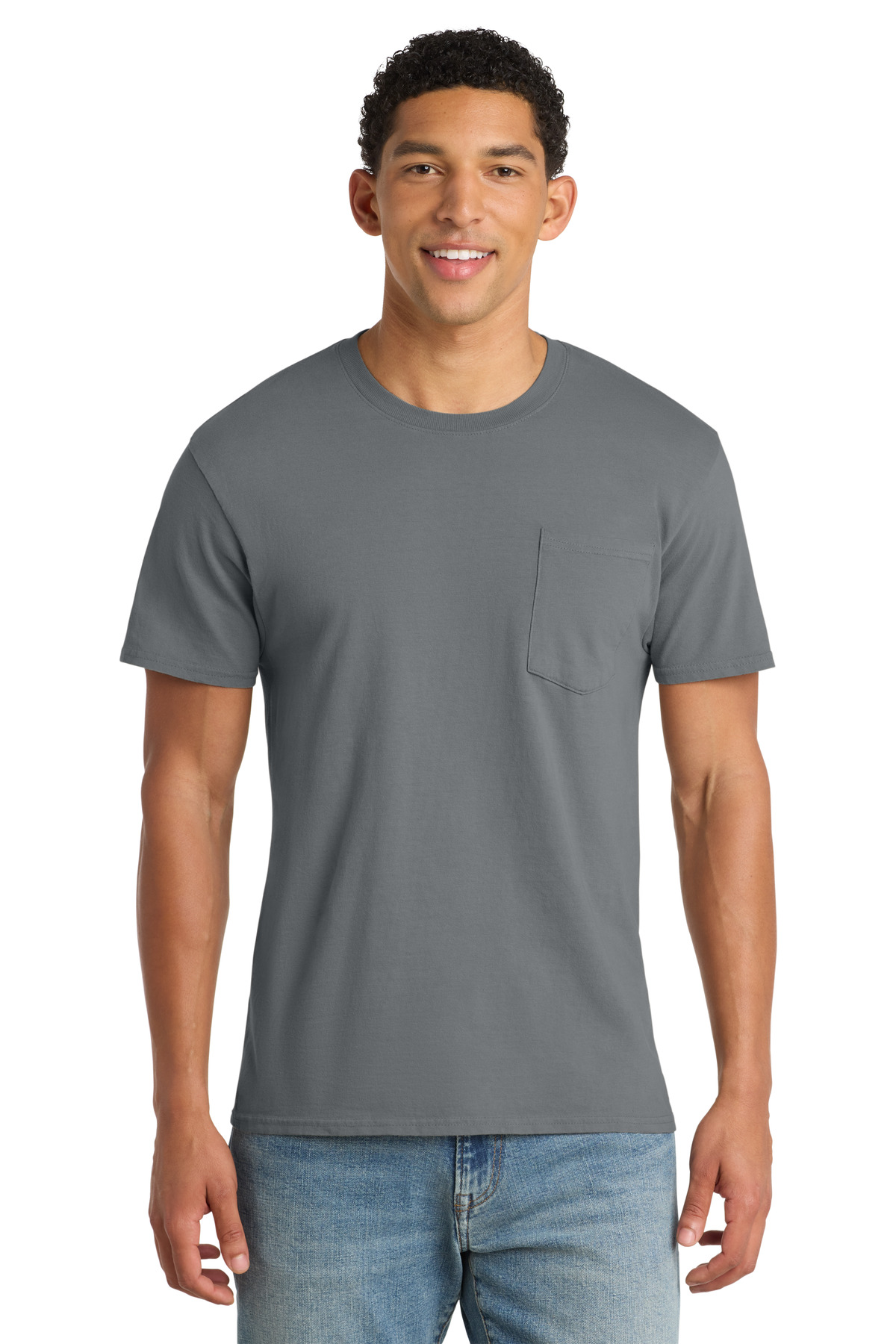 Port & Co Beach Wash Garment-Dyed Pocket Tee. PC099P