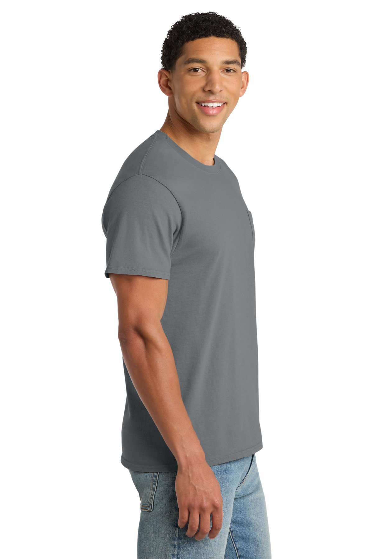 Port & Co Beach Wash Garment-Dyed Pocket Tee. PC099P