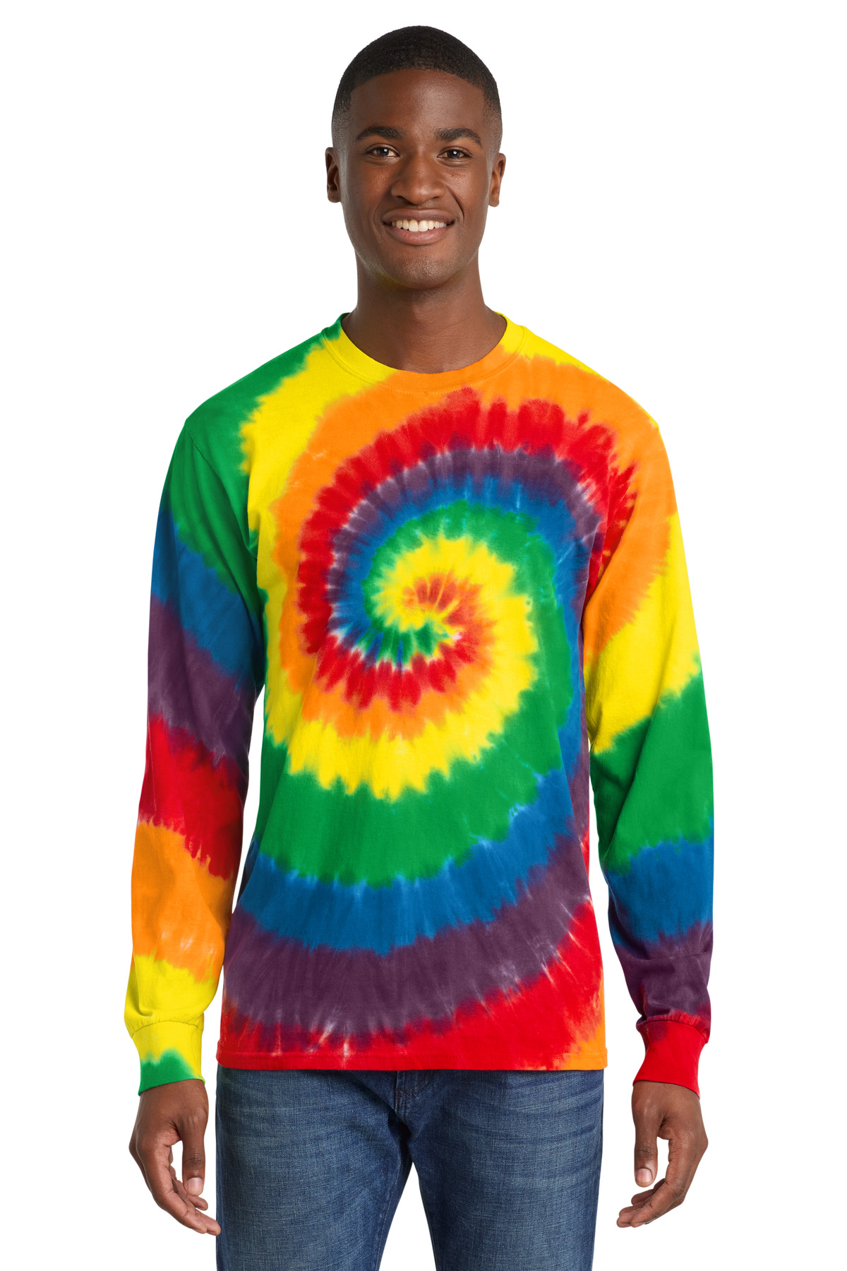 Port & Co ™ Tie-Dye Long Sleeve Tee. PC147LS - Rainbow