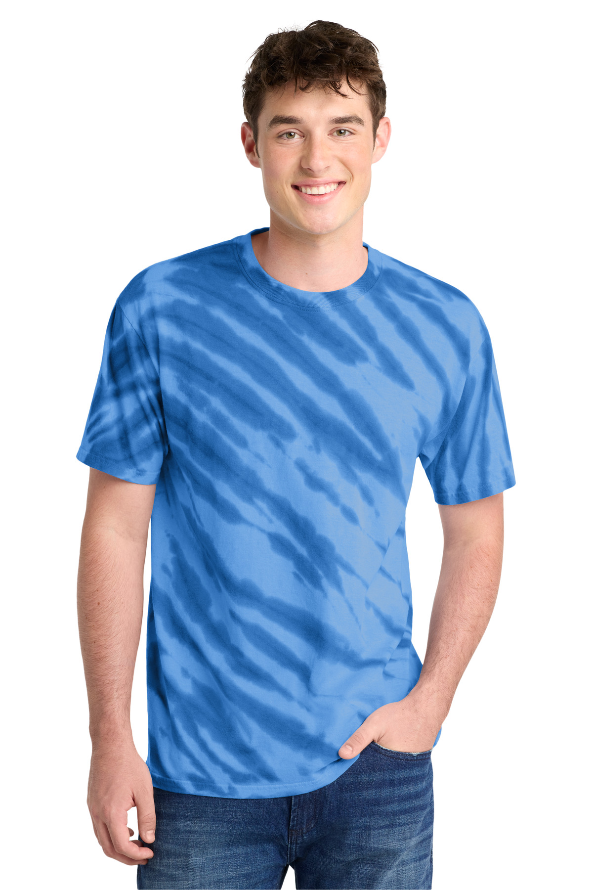DISCONTINUED Port & Co Tiger Stripe Tie-Dye Tee. PC148