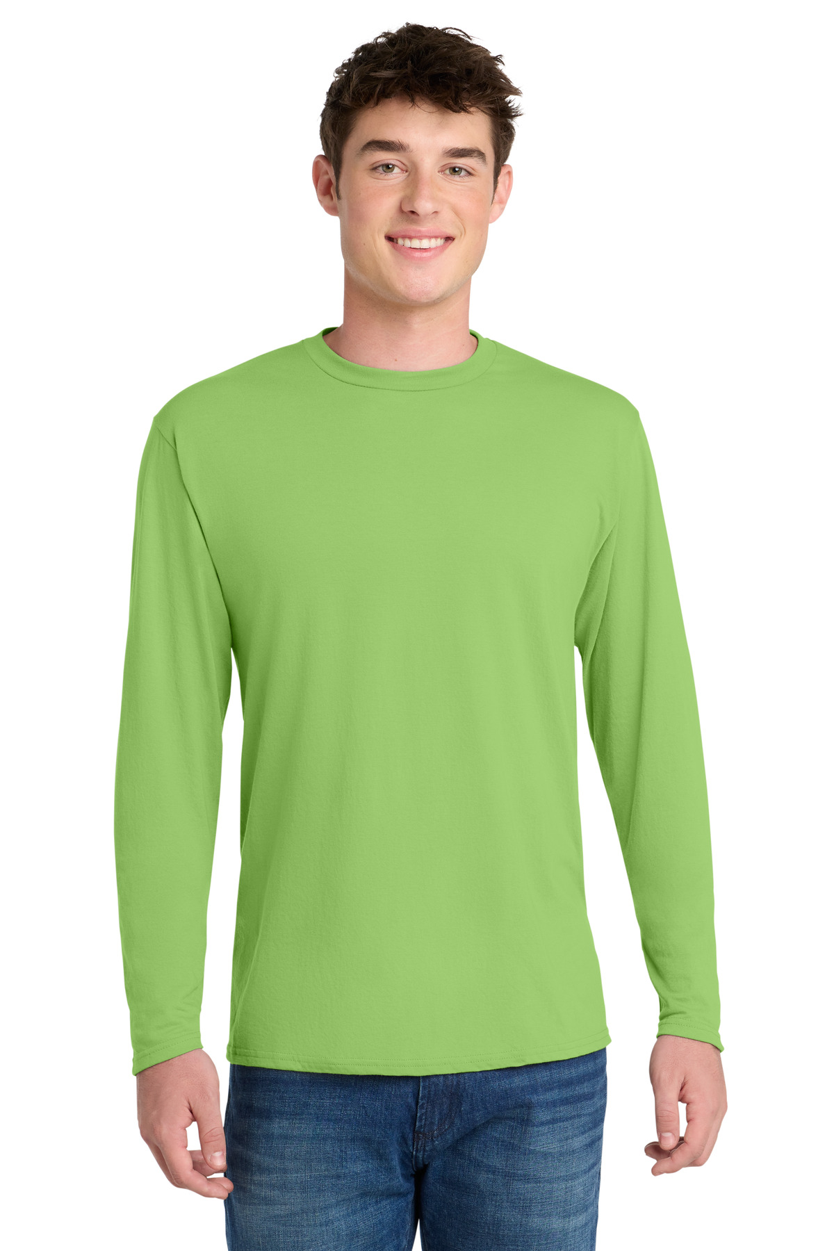 Port & Co ™ Long Sleeve Performance Blend Tee. PC381LS - Lime