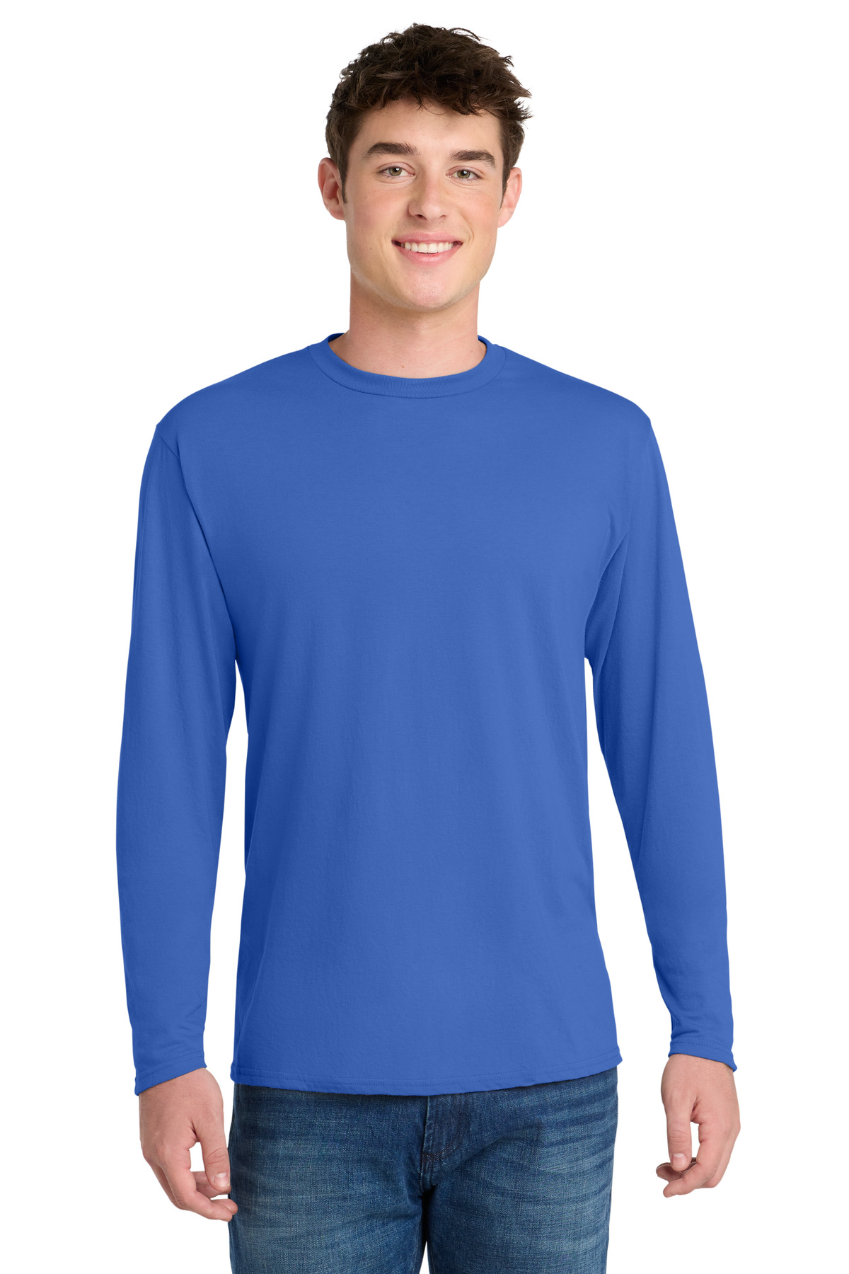 Port & Co ™ Long Sleeve Performance Blend Tee. PC381LS - True Royal