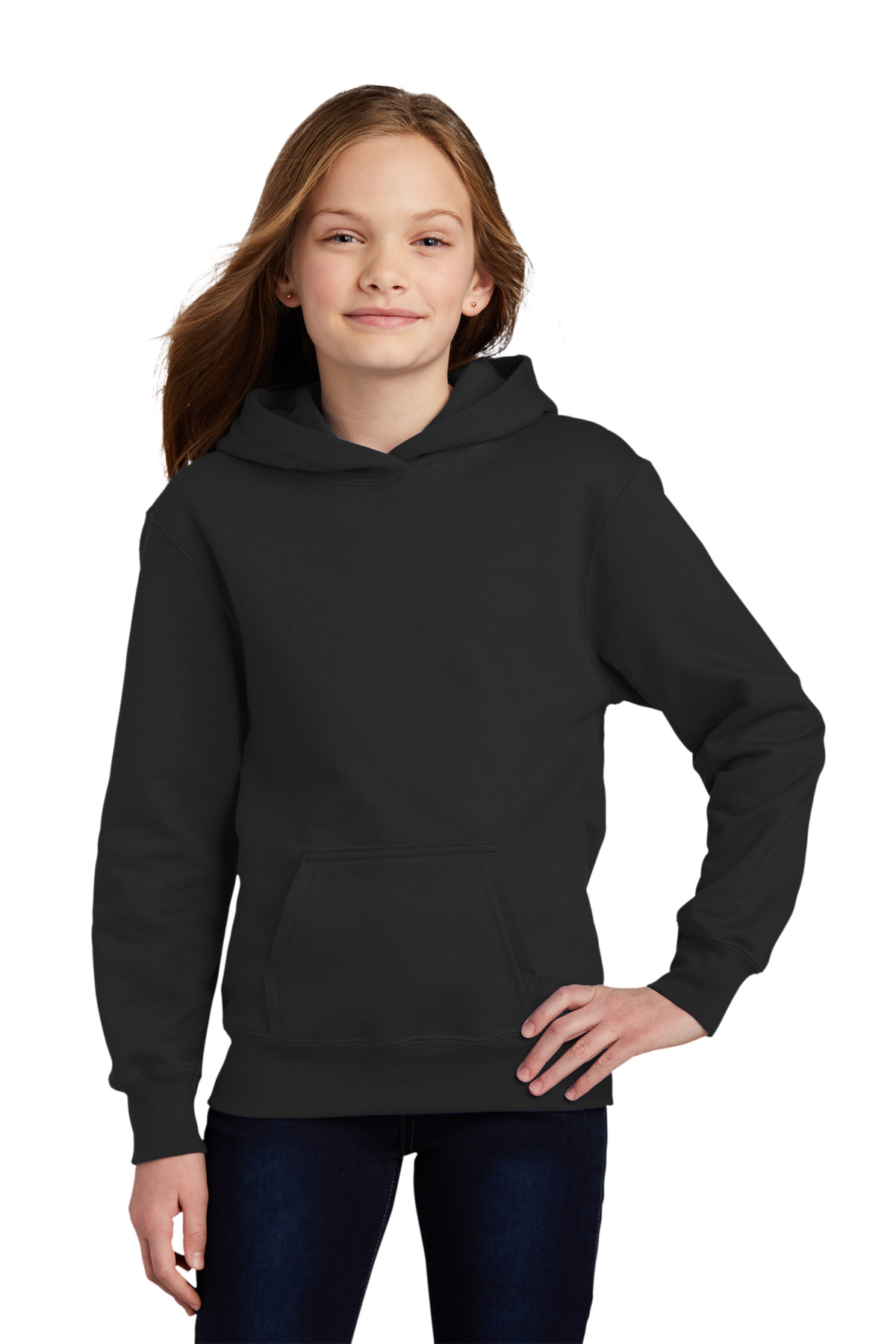 Port & Co PC850YH — Port & Co Youth Fan Favorite Fleece Pullover Hooded Sweatshirt. PC850YH
