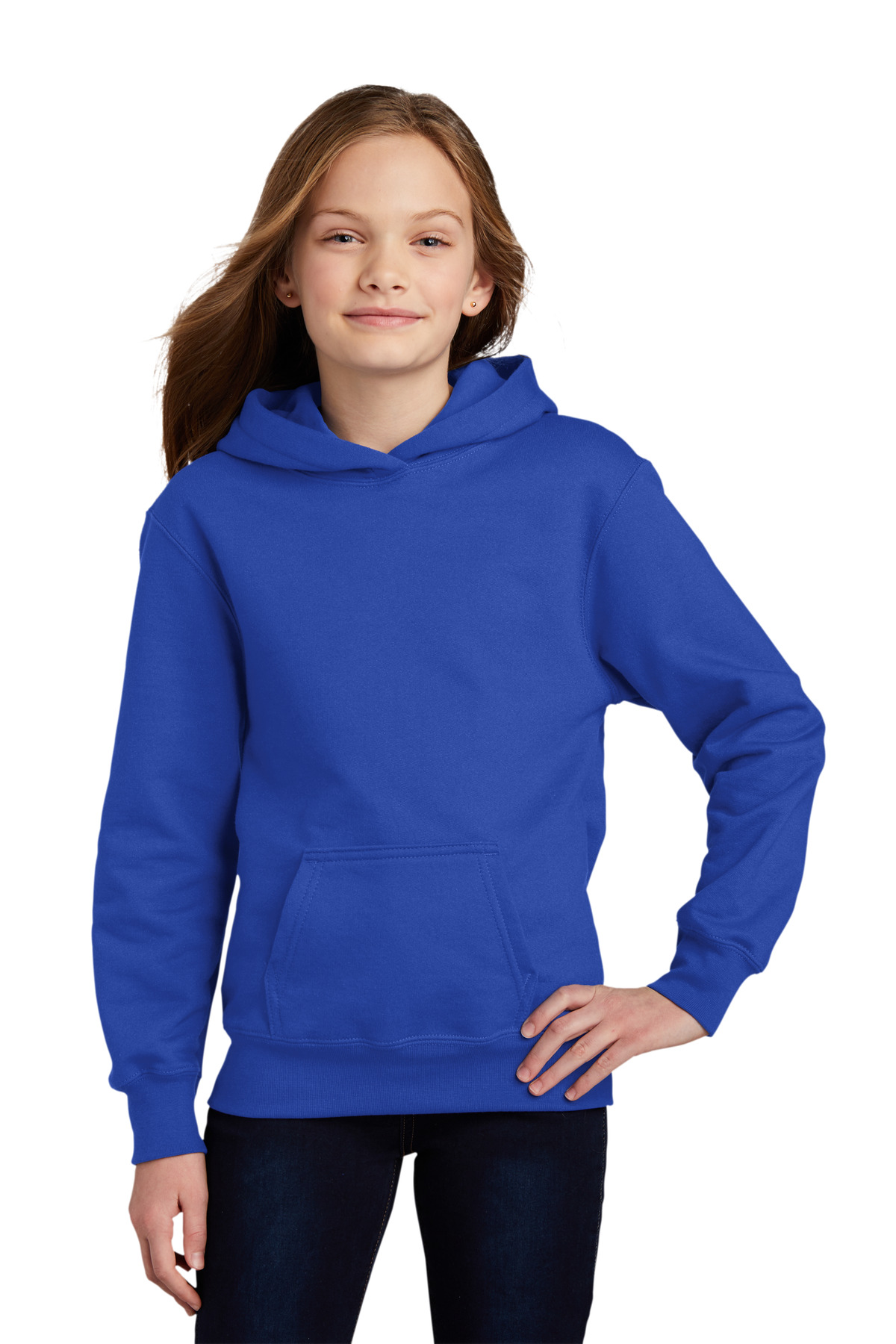 Port & Co Port & Co Youth Fan Favorite Fleece Pullover Hooded Sweatshirt. PC850YH in True Royal