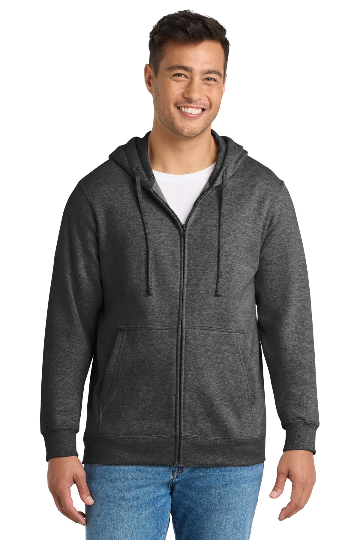 Port & Co PC850ZH swatch in Dark Heather Grey