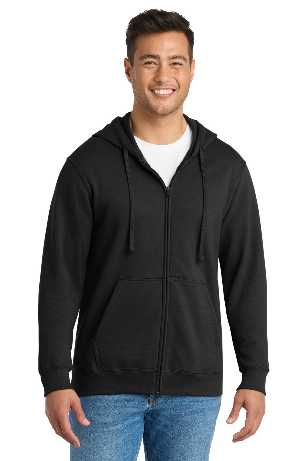 Port & Co PC850ZH swatch in Jet Black