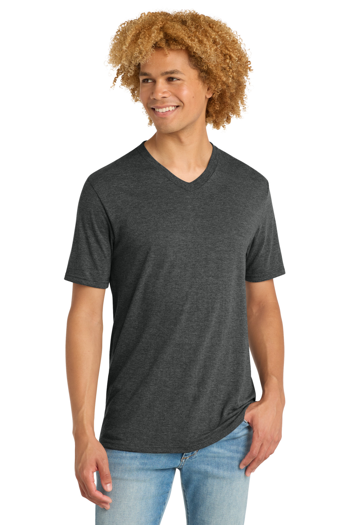 District ® Perfect Tri ® V-Neck Tee. DT1350 - Black Frost