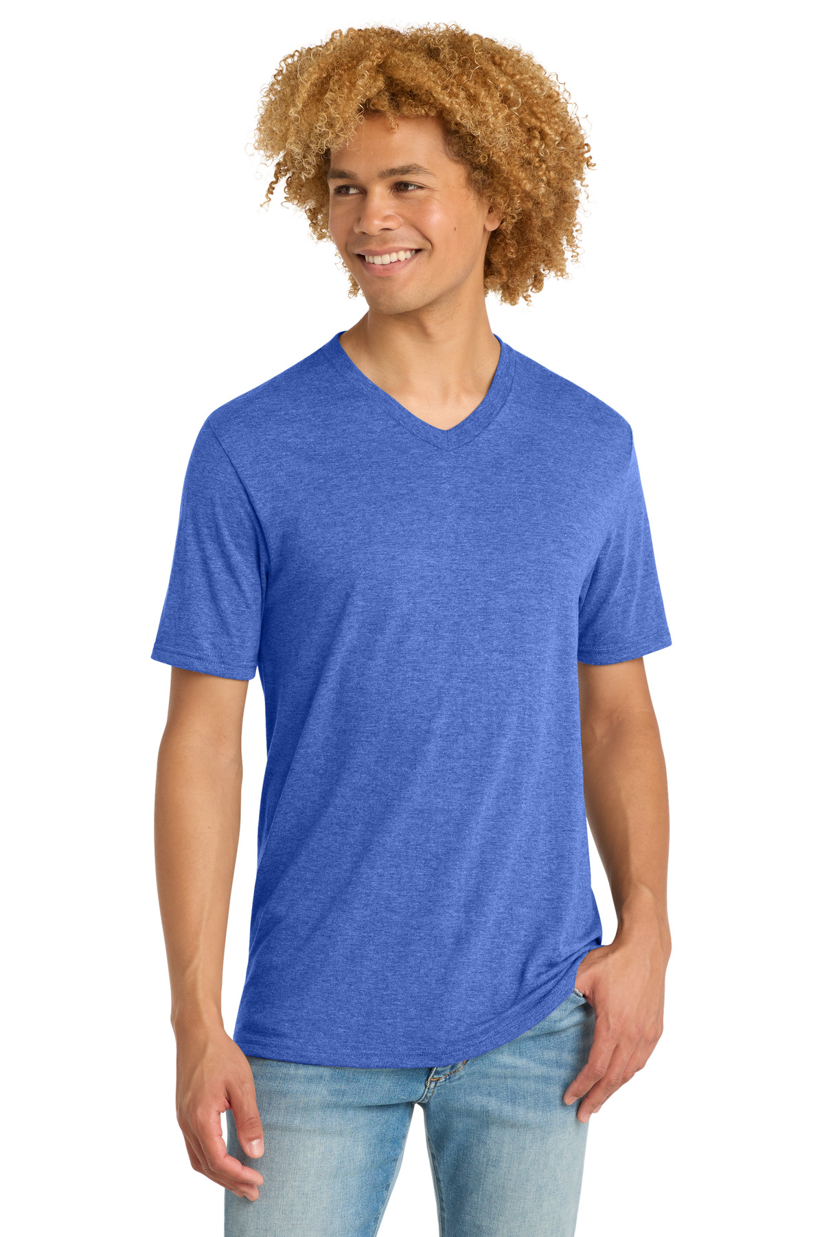 District ® Perfect Tri ® V-Neck Tee. DT1350 - Royal Frost