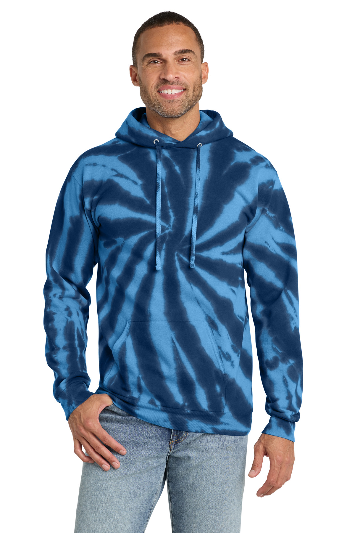 Port & Co Tie-Dye Pullover Hooded Sweatshirt. PC146