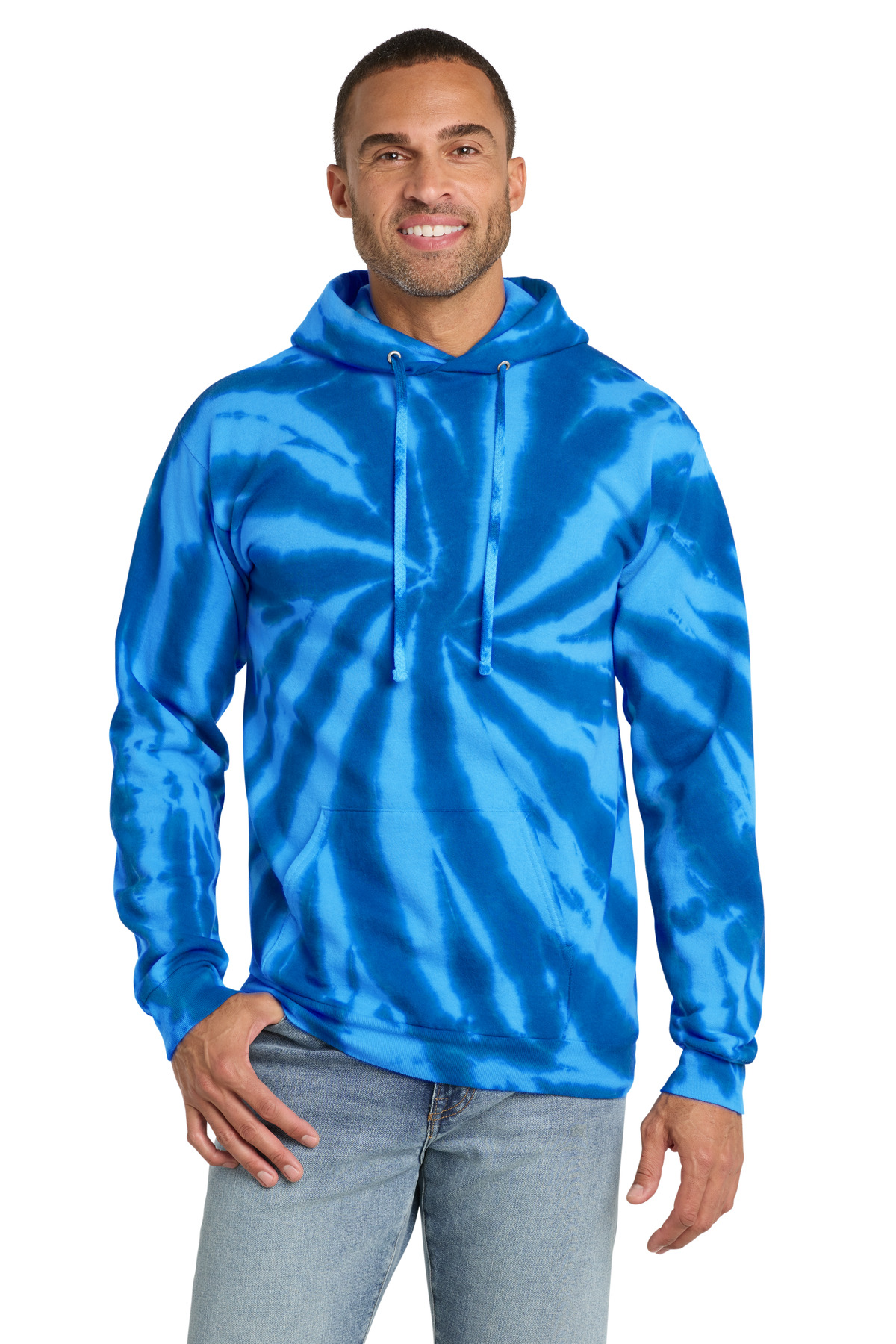 Port & Co Tie-Dye Pullover Hooded Sweatshirt. PC146