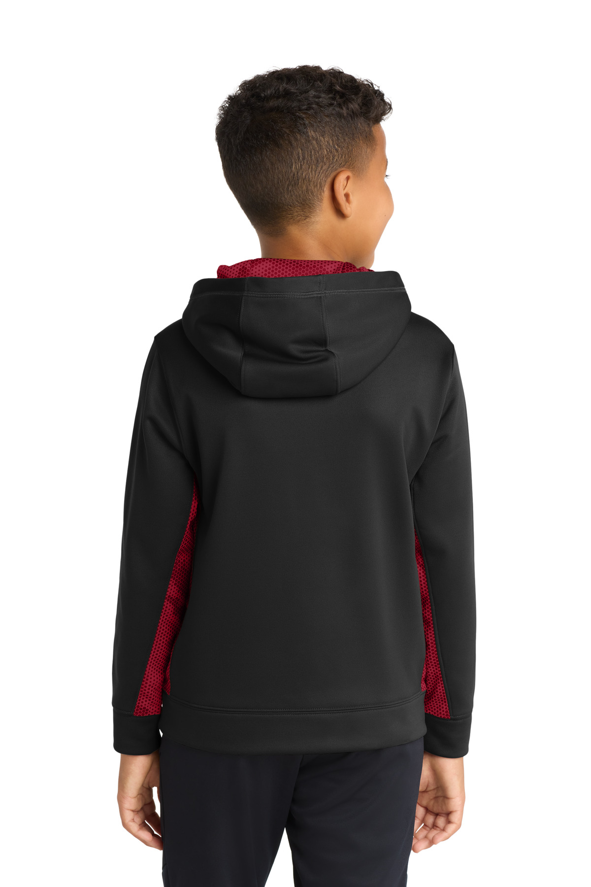 Sport-Tek Youth Sport-Wick CamoHex Fleece Colorblock Hooded Pullover. YST239