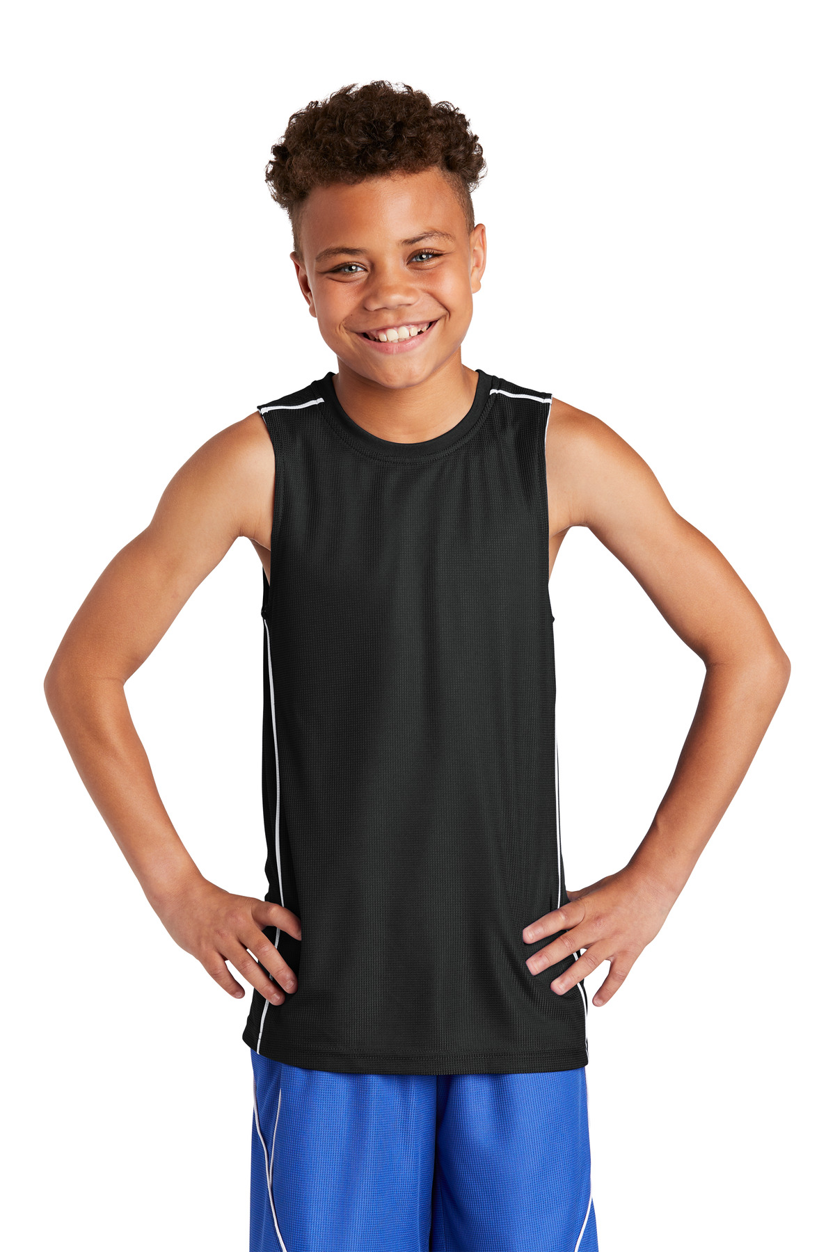 Sport-Tek Activewear Youth T-Shirts for Hospitality ® Youth PosiCharge® Mesh Reversible Sleeveless Tee.-Sport-Tek