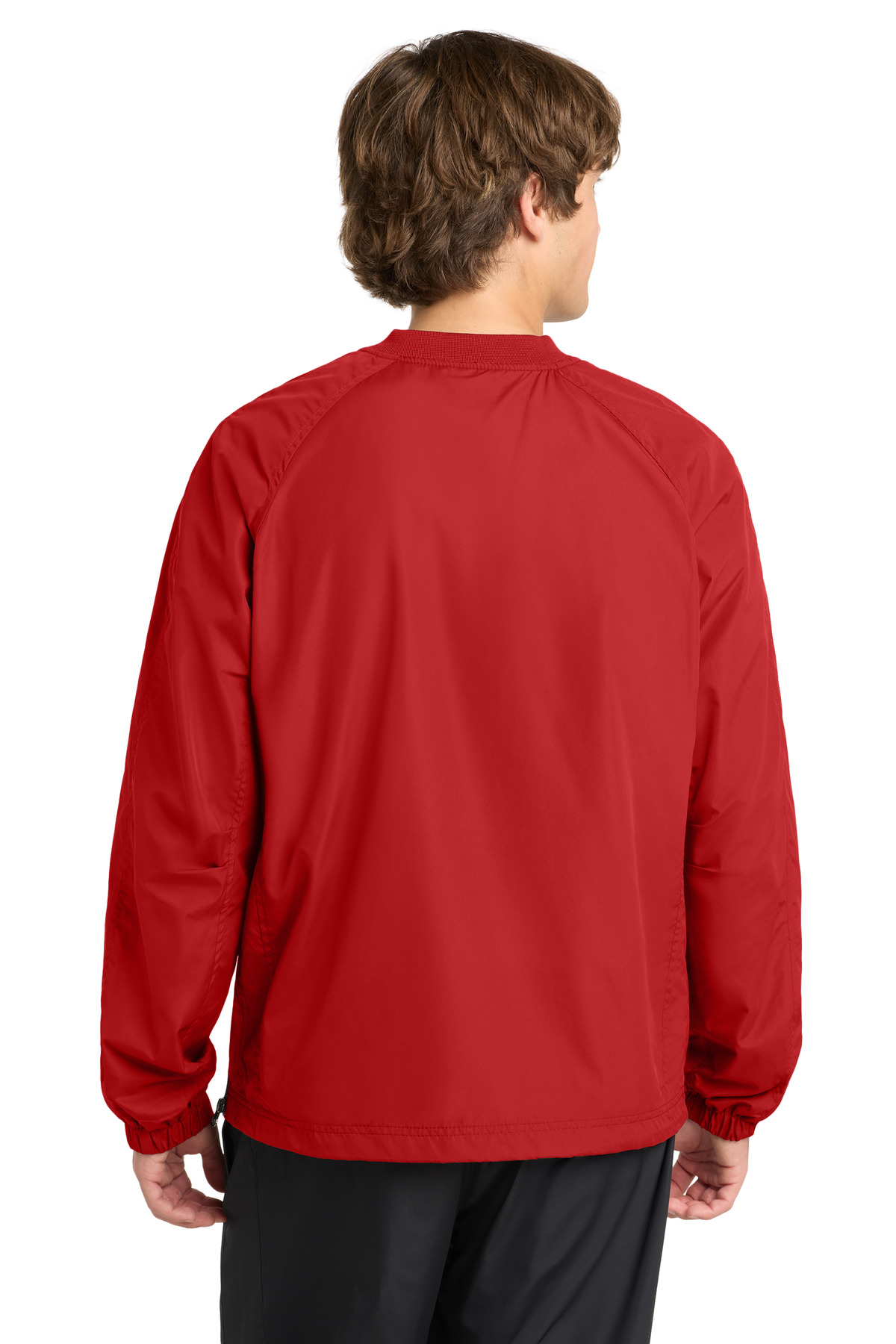 Sport-Tek V-Neck Raglan Wind Shirt. JST72