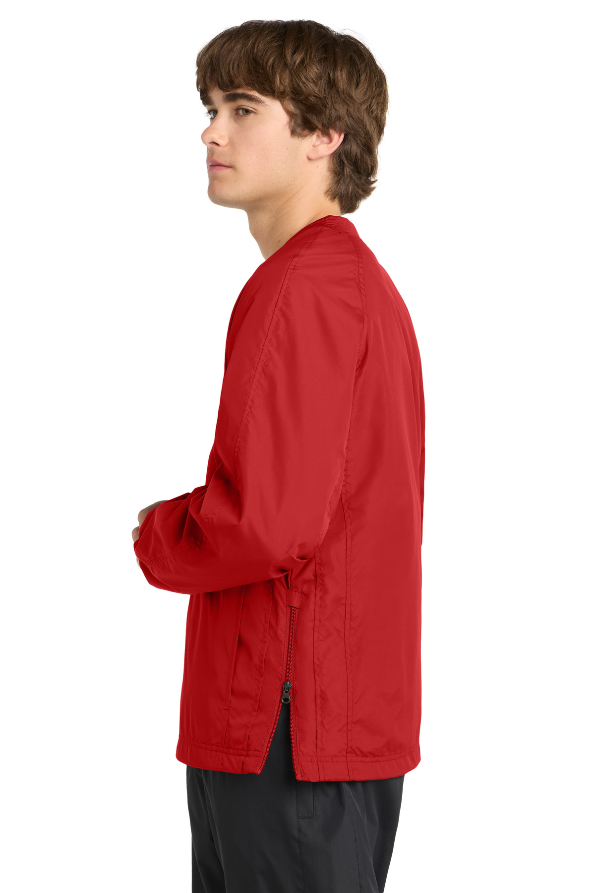 Sport-Tek V-Neck Raglan Wind Shirt. JST72