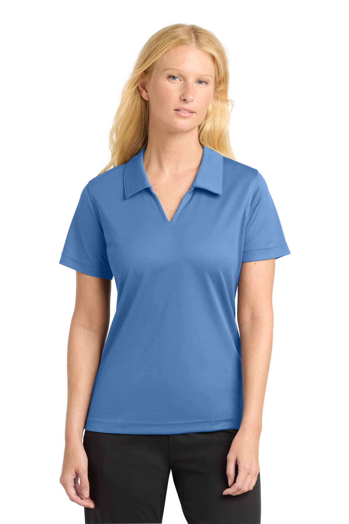 Sport-Tek Women's Dri-Mesh V-Neck Polo. L469