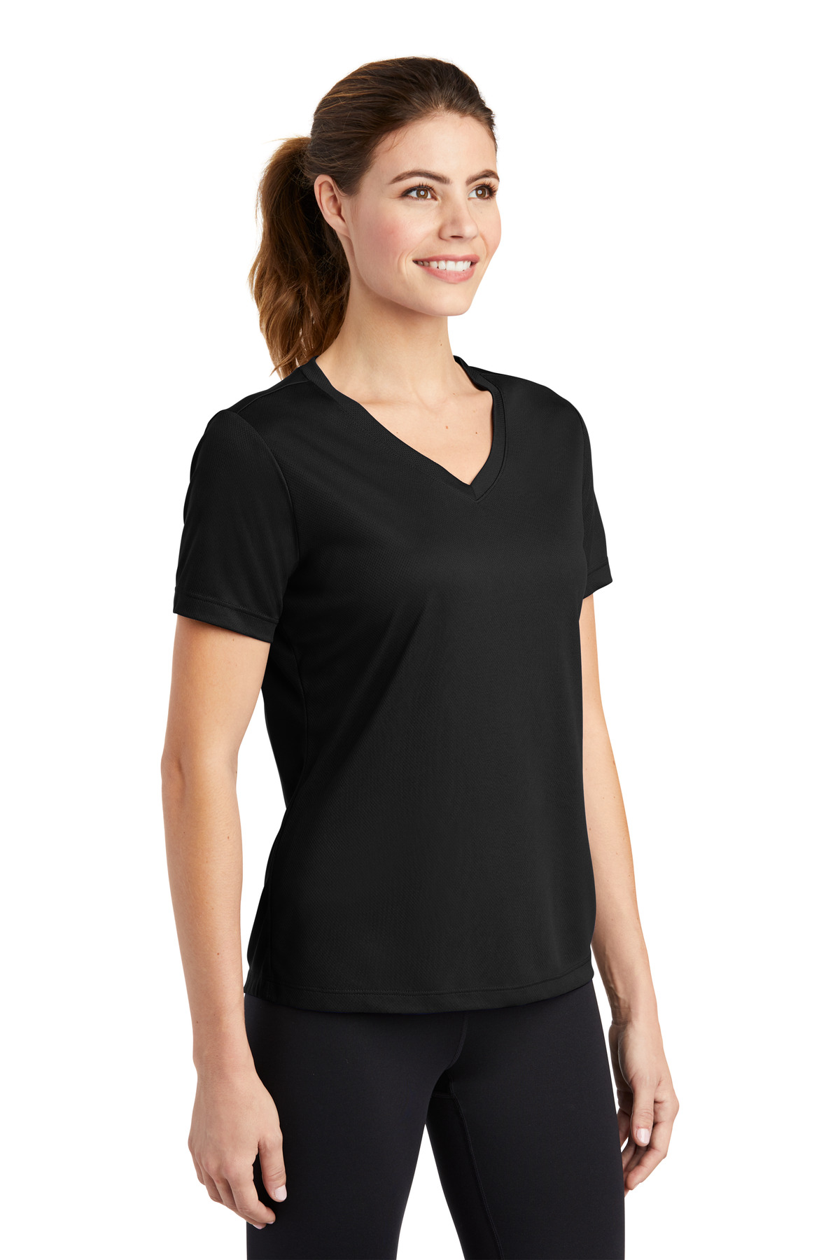 Sport-Tek Ladies PosiCharge RacerMesh V-Neck Tee. LST340