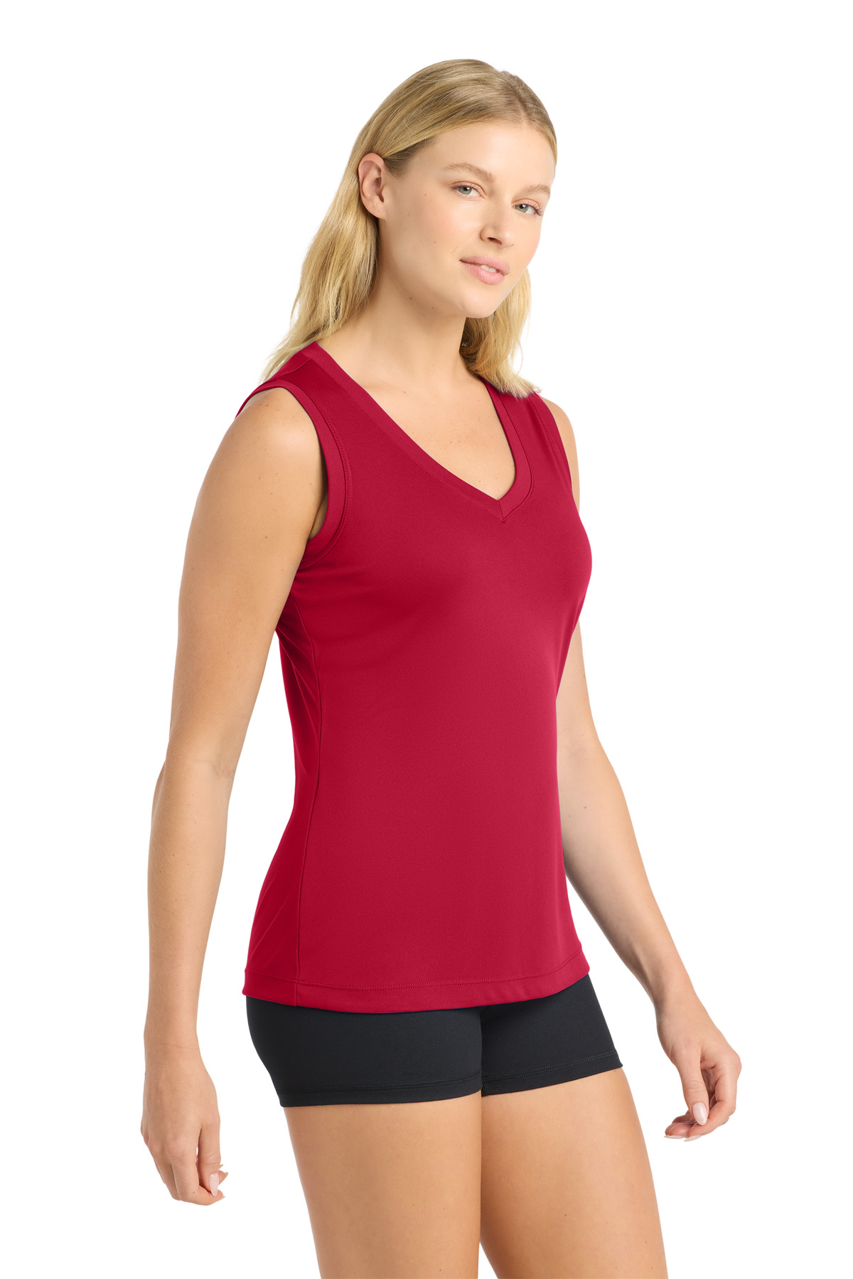 Sport-Tek Women's Sleeveless PosiCharge Competitor V-Neck Tee. LST352