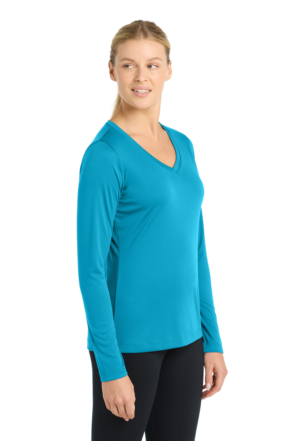 Sport-Tek Women's Long Sleeve PosiCharge Competitor V-Neck Tee. LST353LS