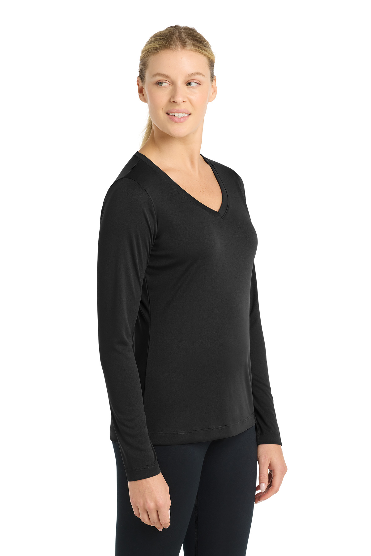 Sport-Tek Women's Long Sleeve PosiCharge Competitor V-Neck Tee. LST353LS