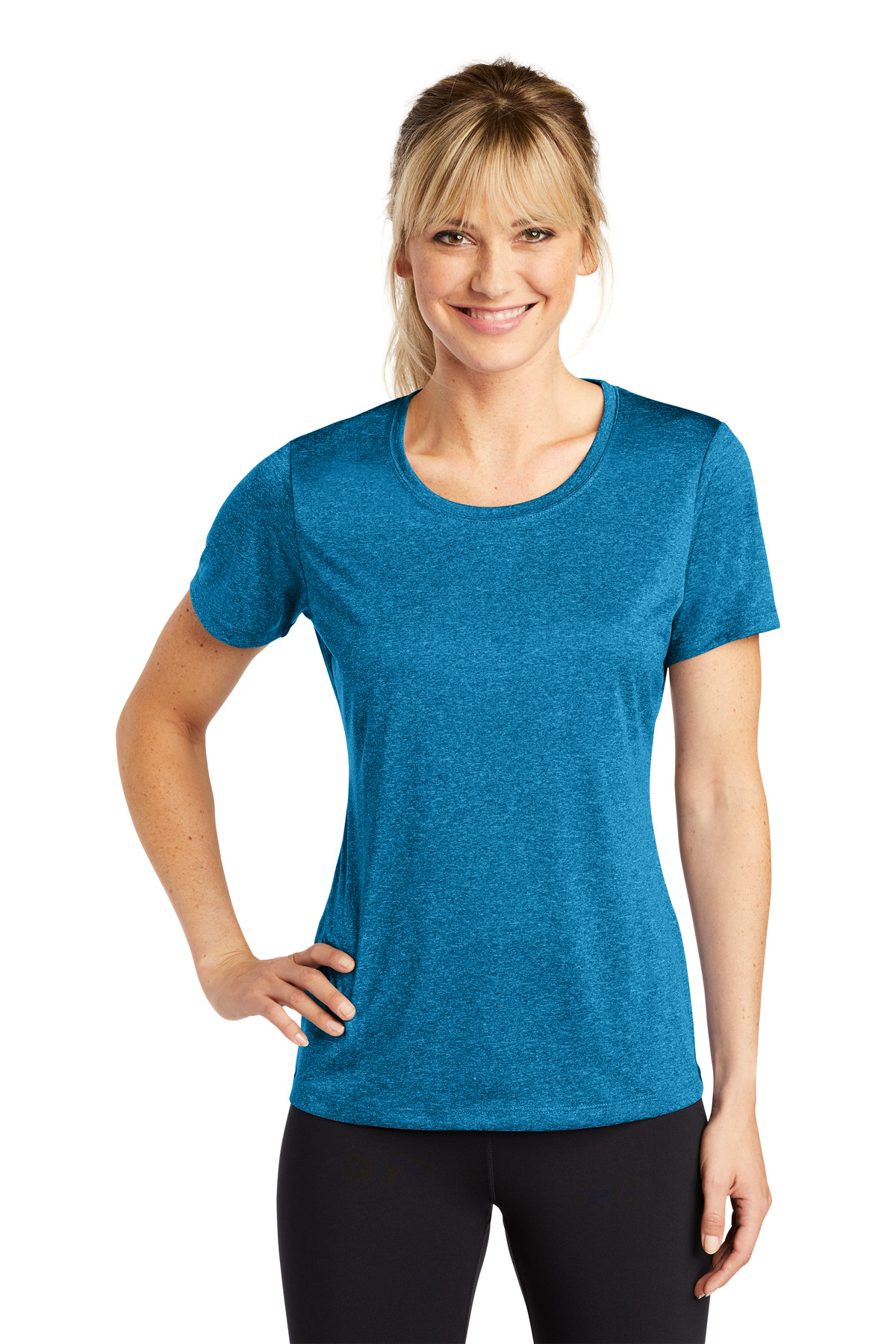 Sport-Tek Activewear Ladies-T-Shirts for Hospitality ® Ladies Heather Contender Scoop Neck Tee.-Sport-Tek