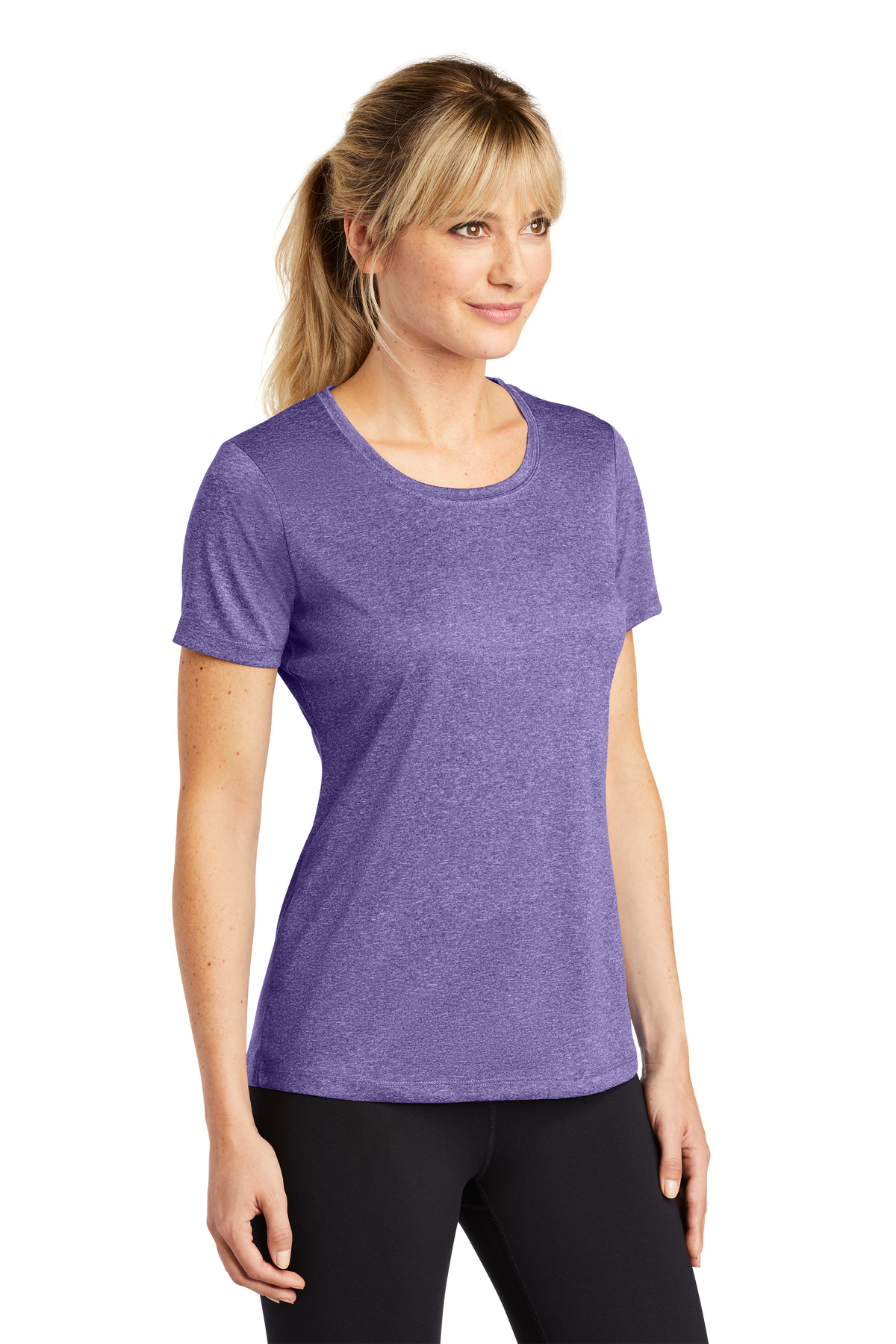 Sport-Tek Women's Heather Contender Scoop Neck Tee. LST360