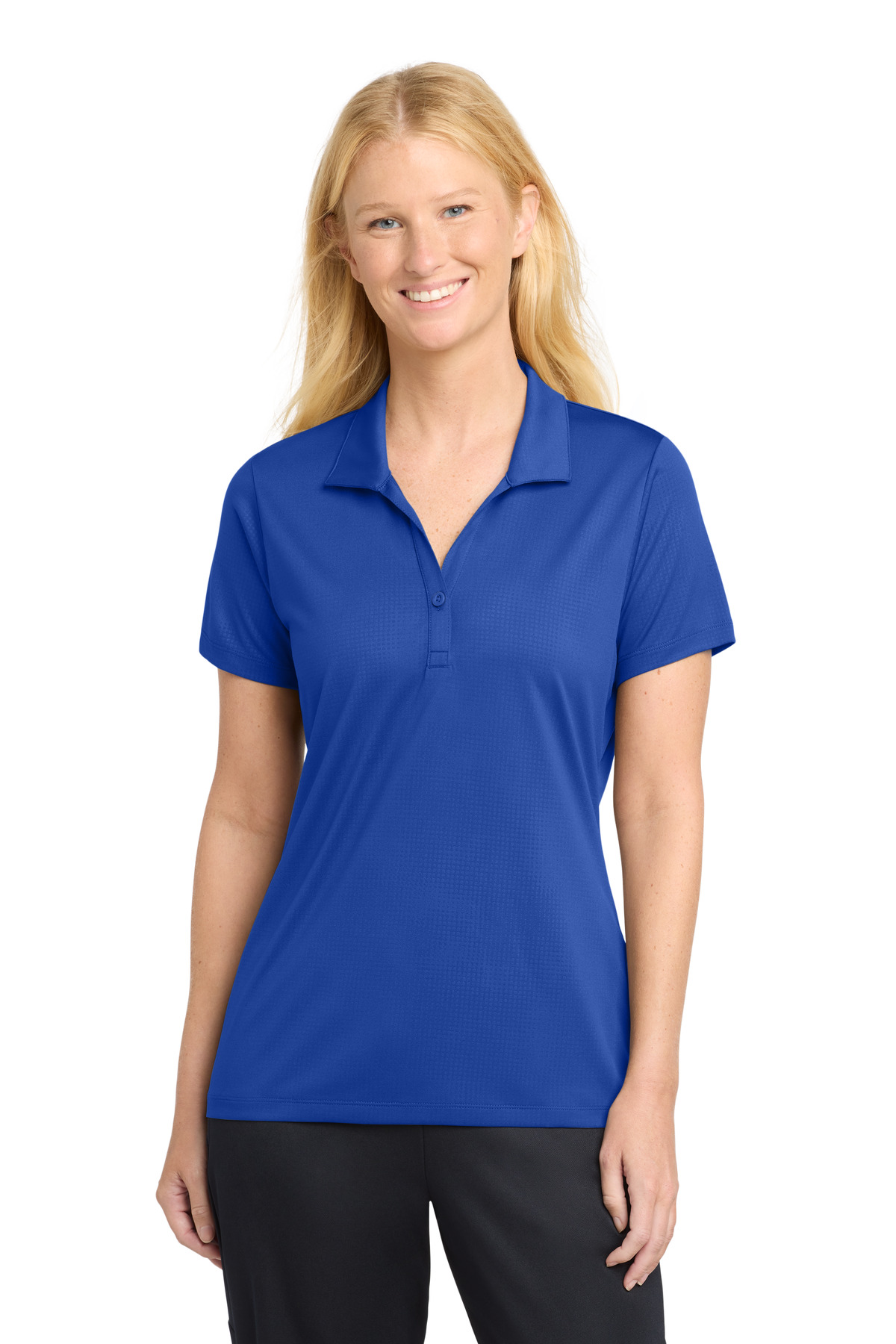 DISCONTINUED Sport-Tek Women's Embossed PosiCharge Tough Polo. LST630