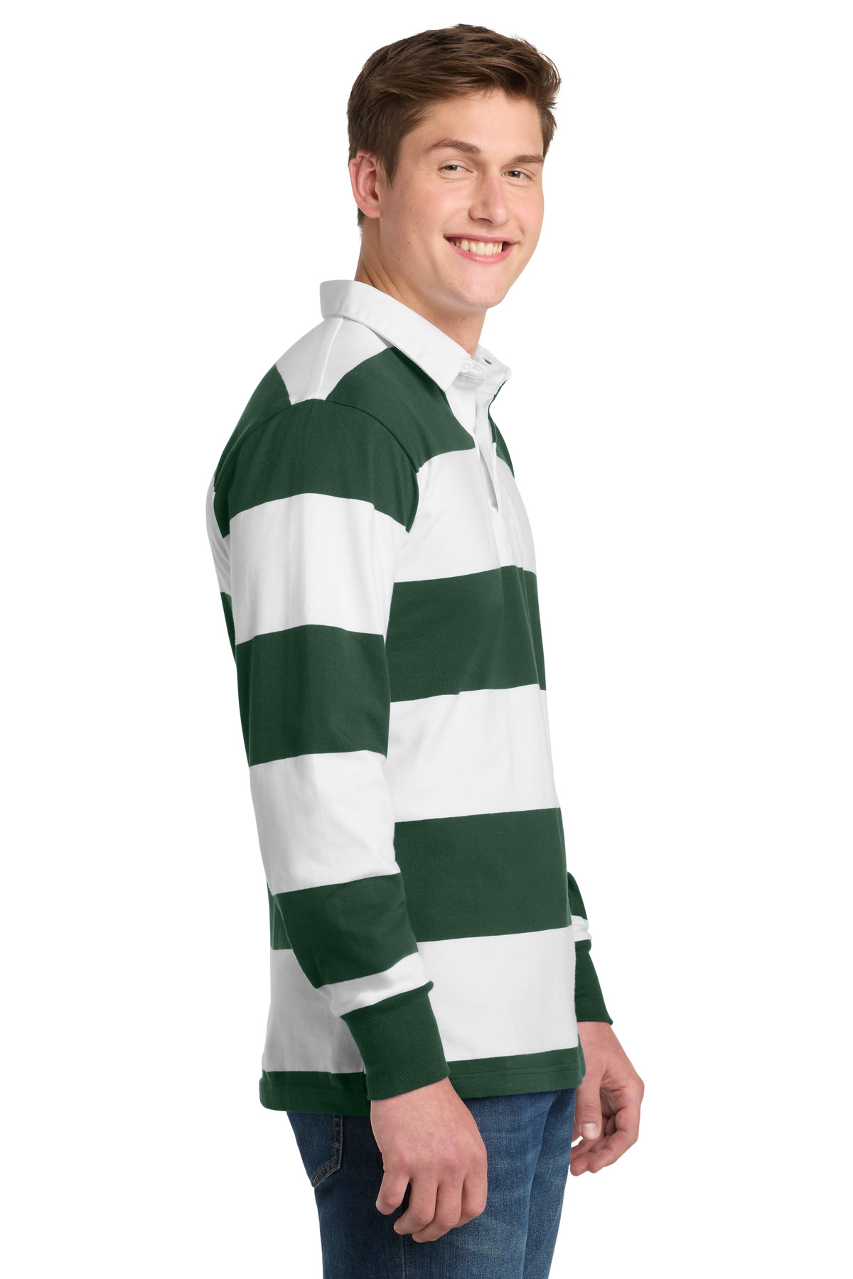 Sport-Tek Classic Long Sleeve Rugby Polo. ST301