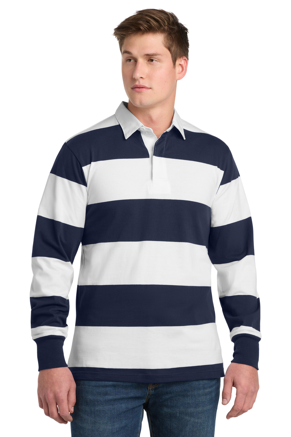 Sport-Tek Classic Long Sleeve Rugby Polo. ST301