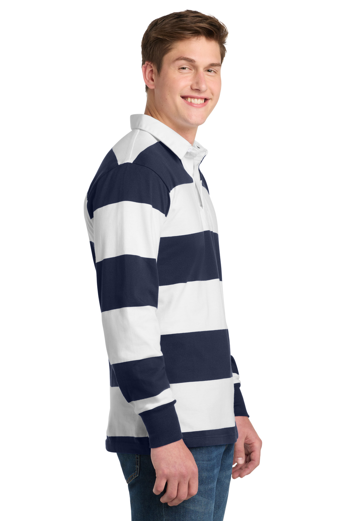 Sport-Tek Classic Long Sleeve Rugby Polo. ST301
