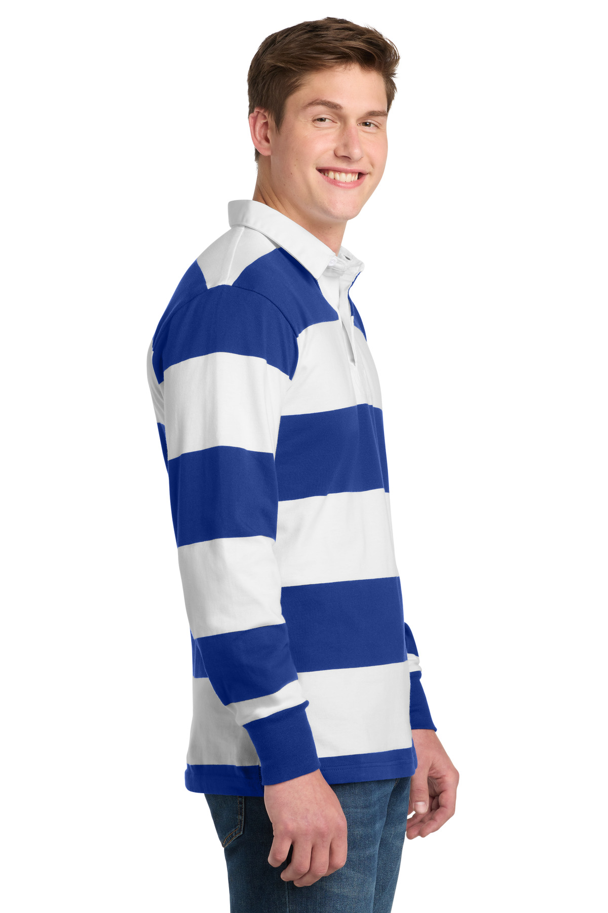 Sport-Tek Classic Long Sleeve Rugby Polo. ST301