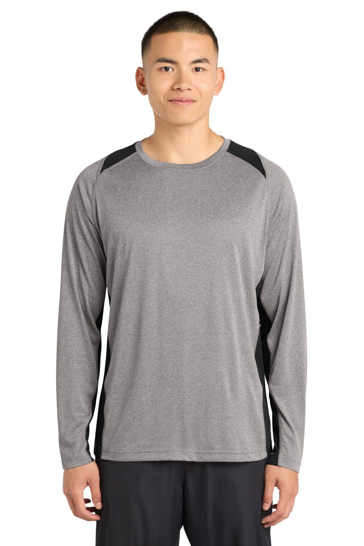 Sport-Tek Activewear T-Shirts for Hospitality ® Long Sleeve Heather Colorblock Contender Tee.-Sport-Tek