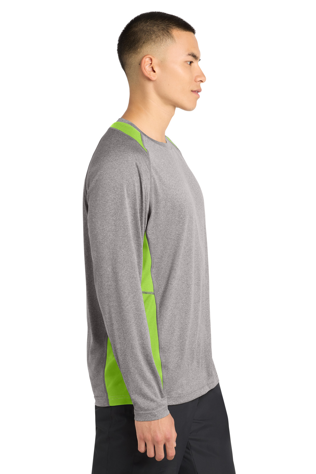Sport-Tek Long Sleeve Heather Colorblock Contender Tee. ST361LS