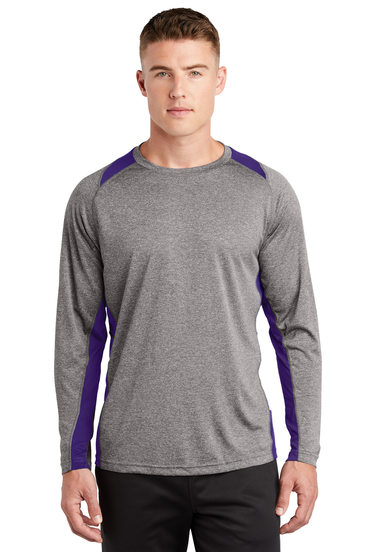 Sport-Tek ST361LS swatch in Vintage Heather/ Purple