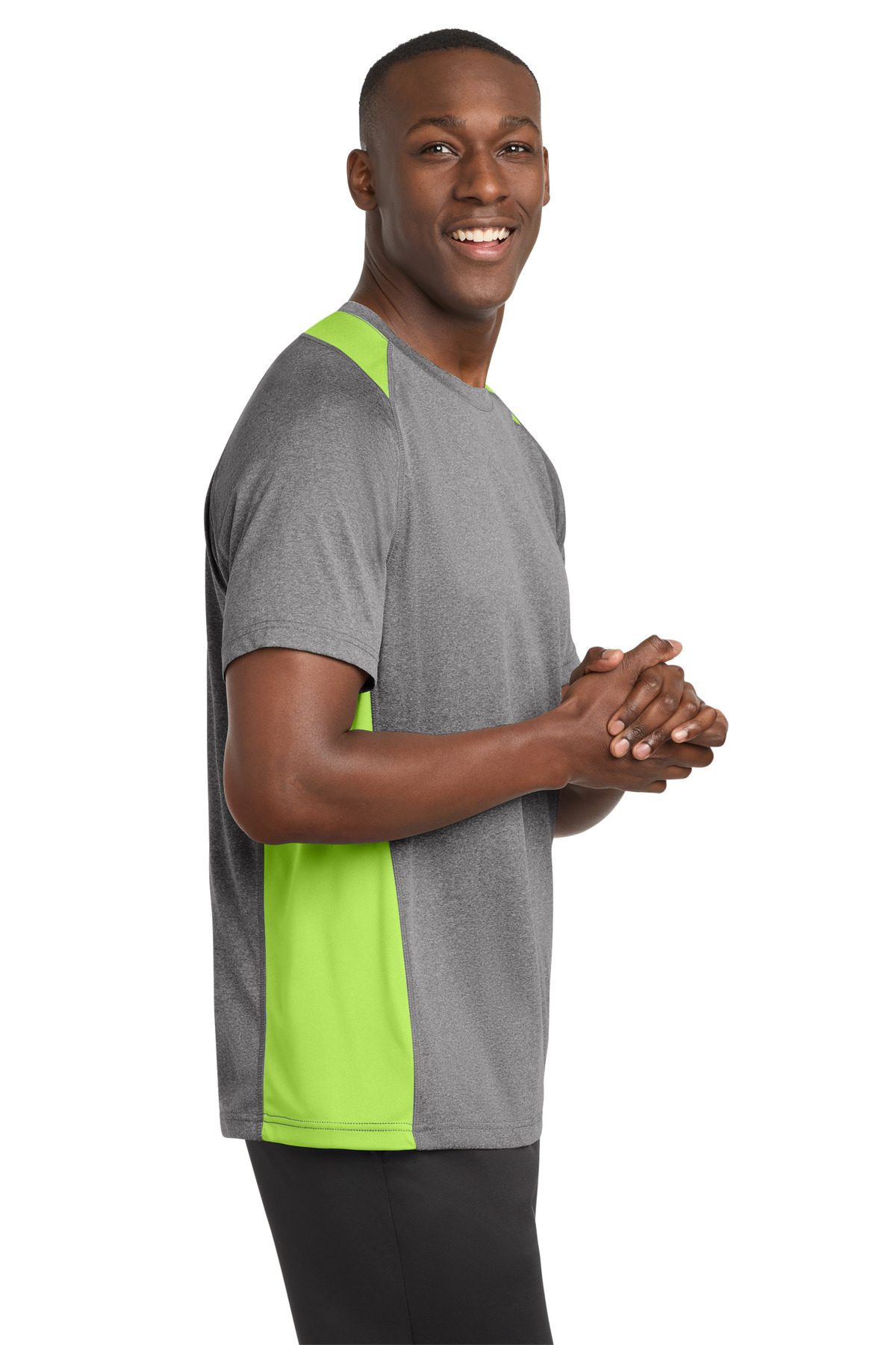 Sport-Tek Heather Colorblock Contender Tee. ST361