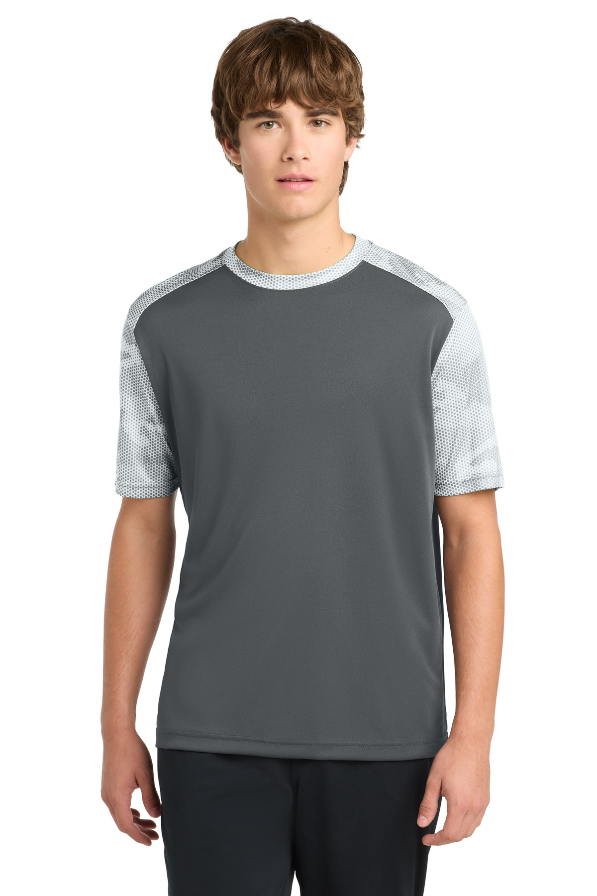 DISCONTINUED Sport-Tek CamoHex Colorblock Tee. ST371