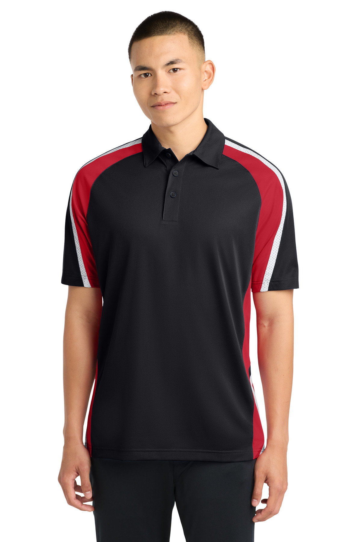 Sport-Tek ┬«  Tricolor Micropique Sport-Wick ┬«  Polo. ST654