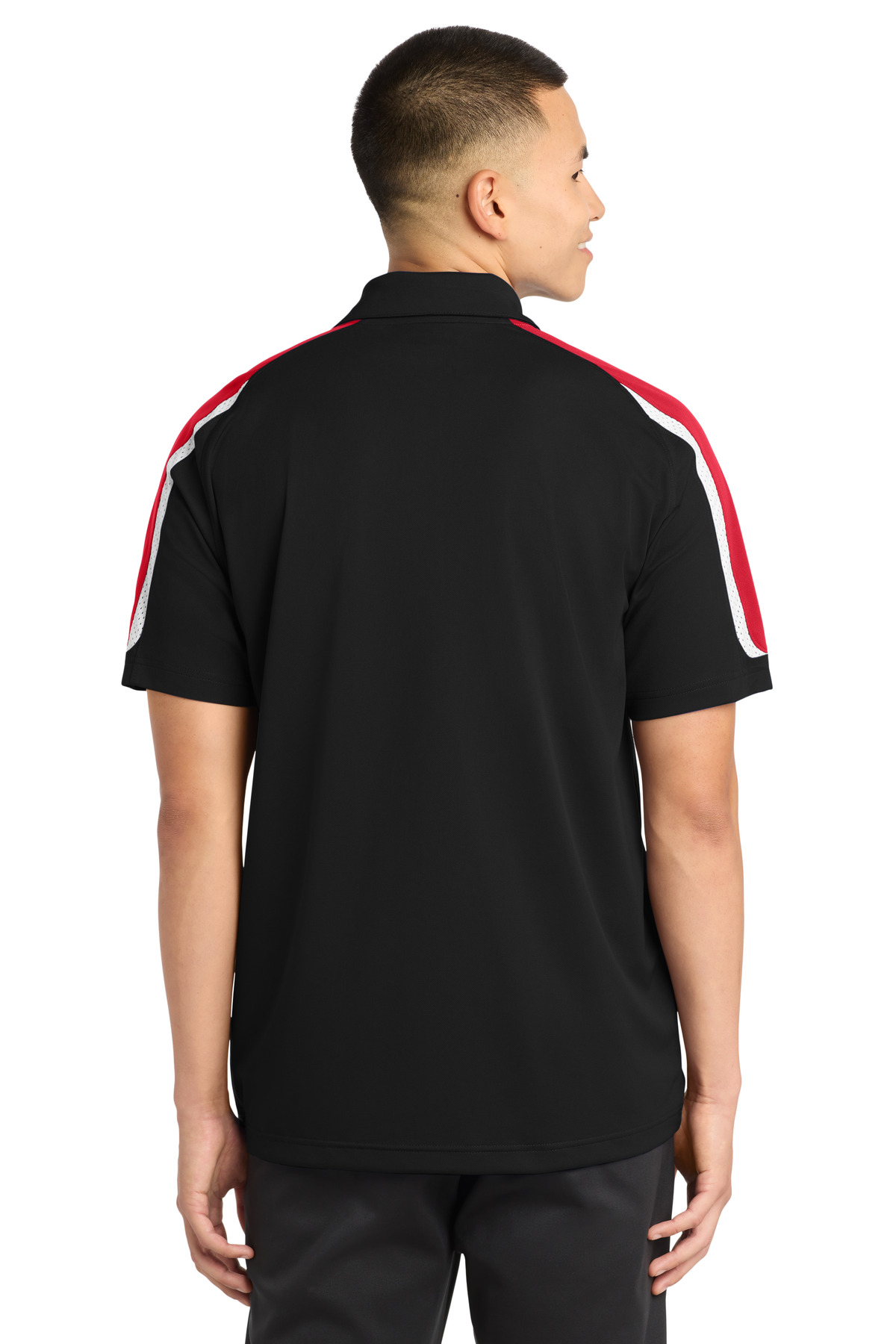 Sport-Tek Tricolor Shoulder Micropique Sport-Wick Polo. ST658