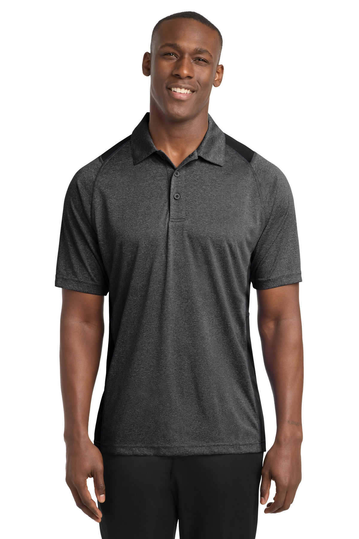 Sport-Tek ®  Heather Colorblock Contender ™  Polo. ST665 - Front Model