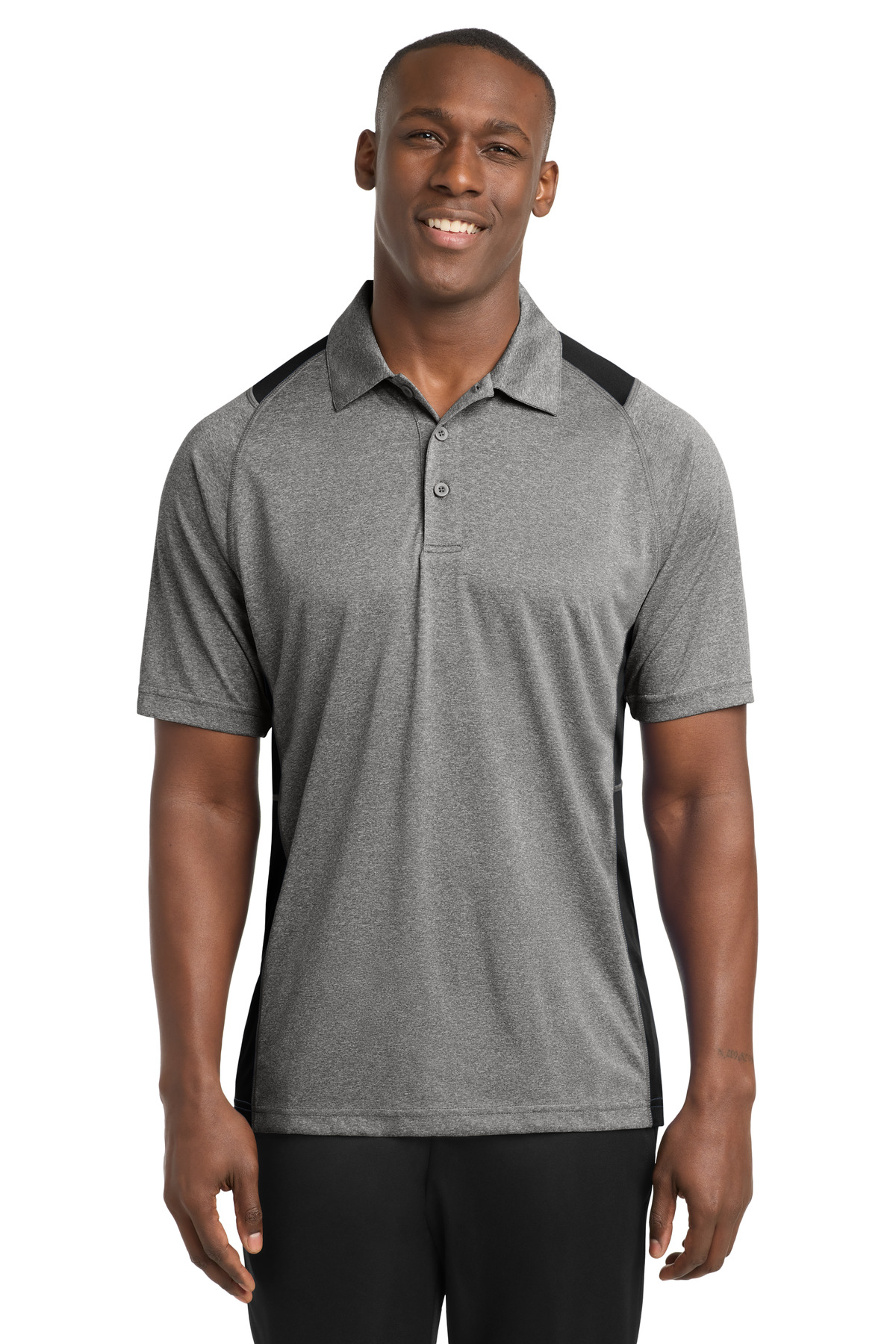 Sport&#45;Tek Heather Colorblock Contender Polo-Sport-Tek
