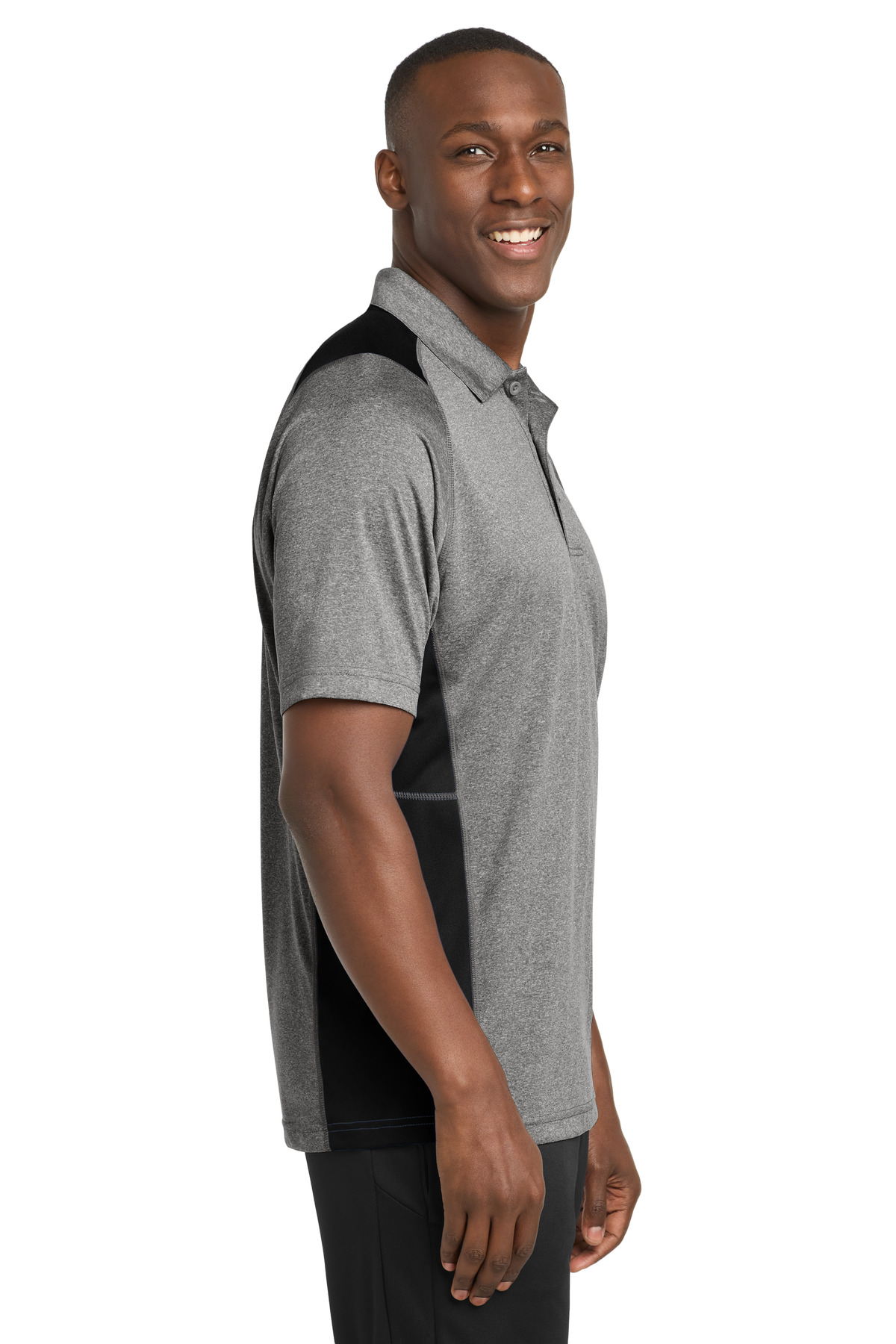 Sport-Tek Heather Colorblock Contender Polo. ST665