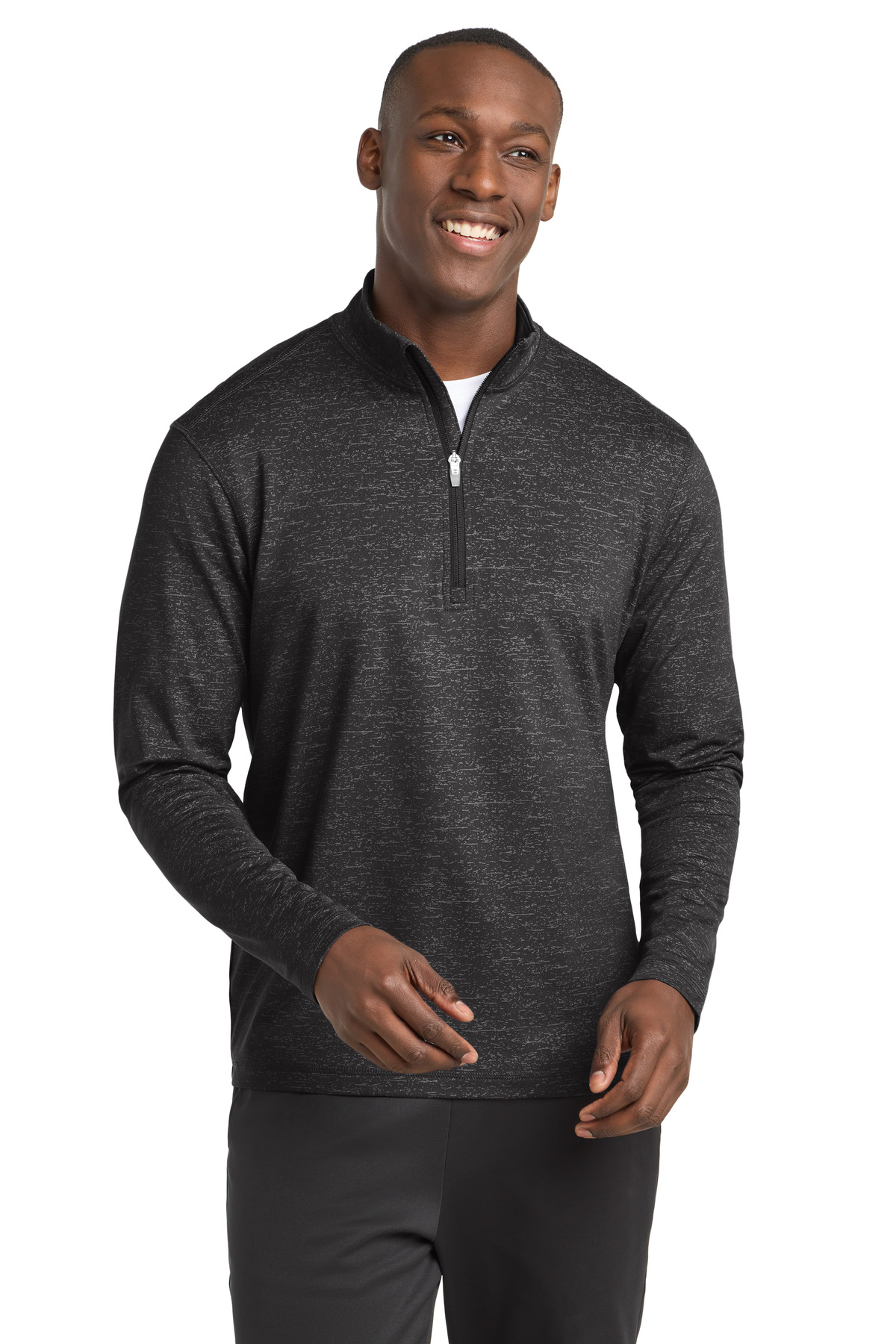  DISCONTINUED  Sport-Tek  ┬«  Sport-Wick  ┬«  Stretch Reflective Heather 1/2-Zip Pullover. ST855