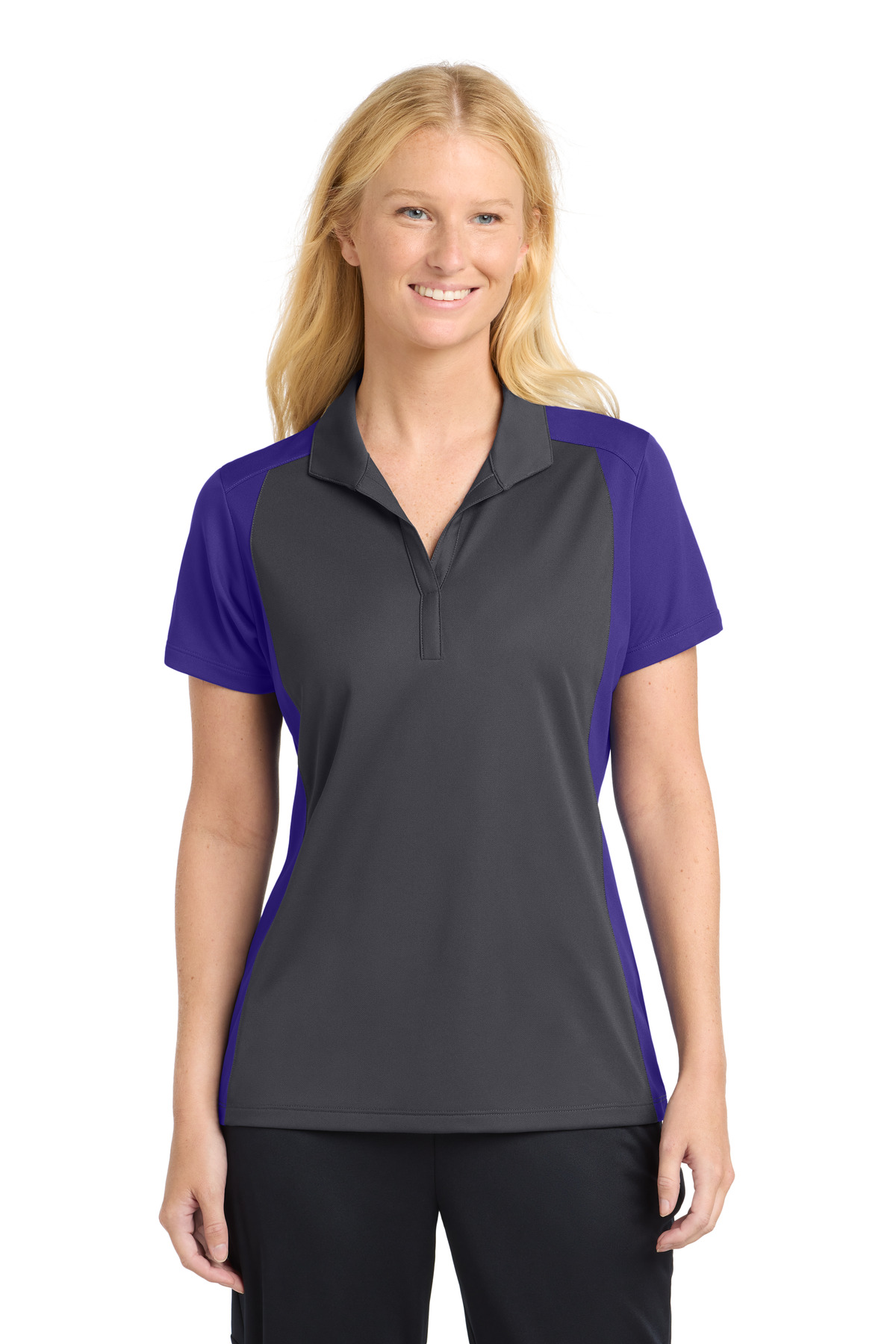 Sport-Tek Women's Colorblock Micropique Sport-Wick Polo. LST652