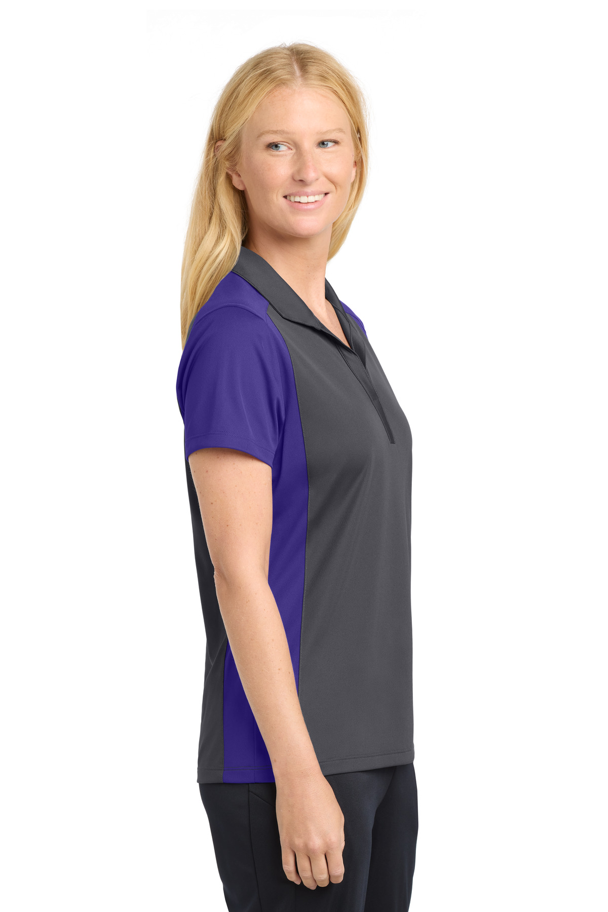 Sport-Tek Women's Colorblock Micropique Sport-Wick Polo. LST652