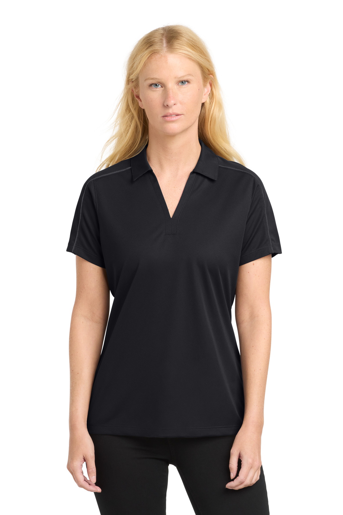 Sport-Tek Hospitality LadiesActivewear Polos&Knits ® Ladies Micropique Sport-Wick® Piped Polo.-Sport-Tek
