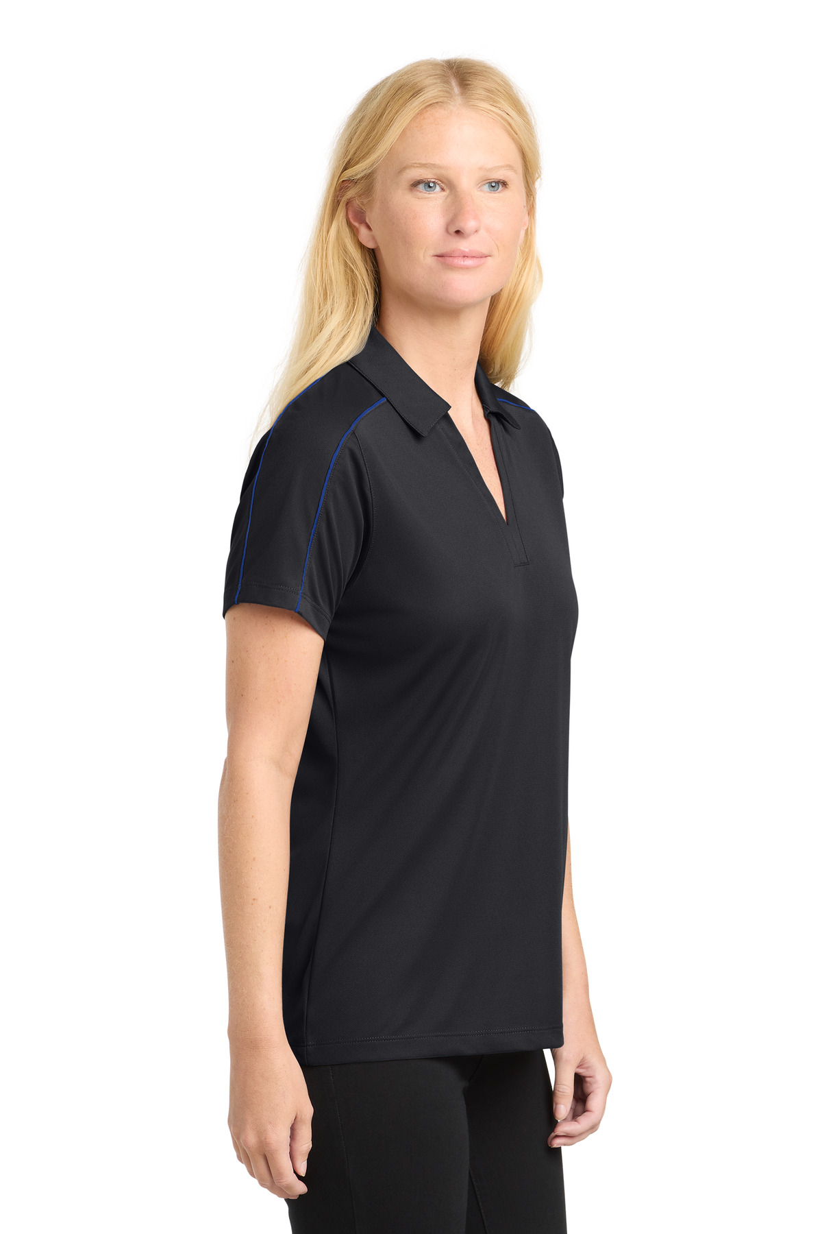 Sport-Tek Women's Micropique Sport-Wick Piped Polo. LST653