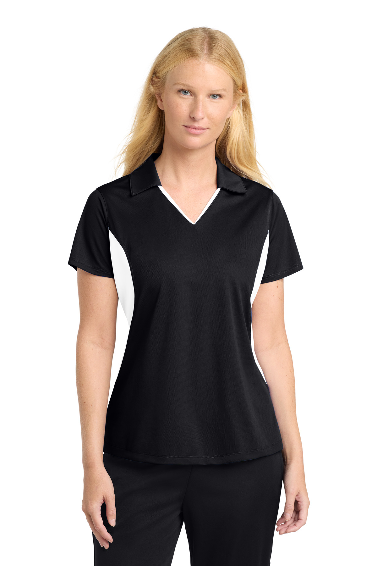 Sport-Tek Ladies Hospitality Polos & Knits ® Ladies Side Blocked Micropique Sport-Wick® Polo.-Sport-Tek
