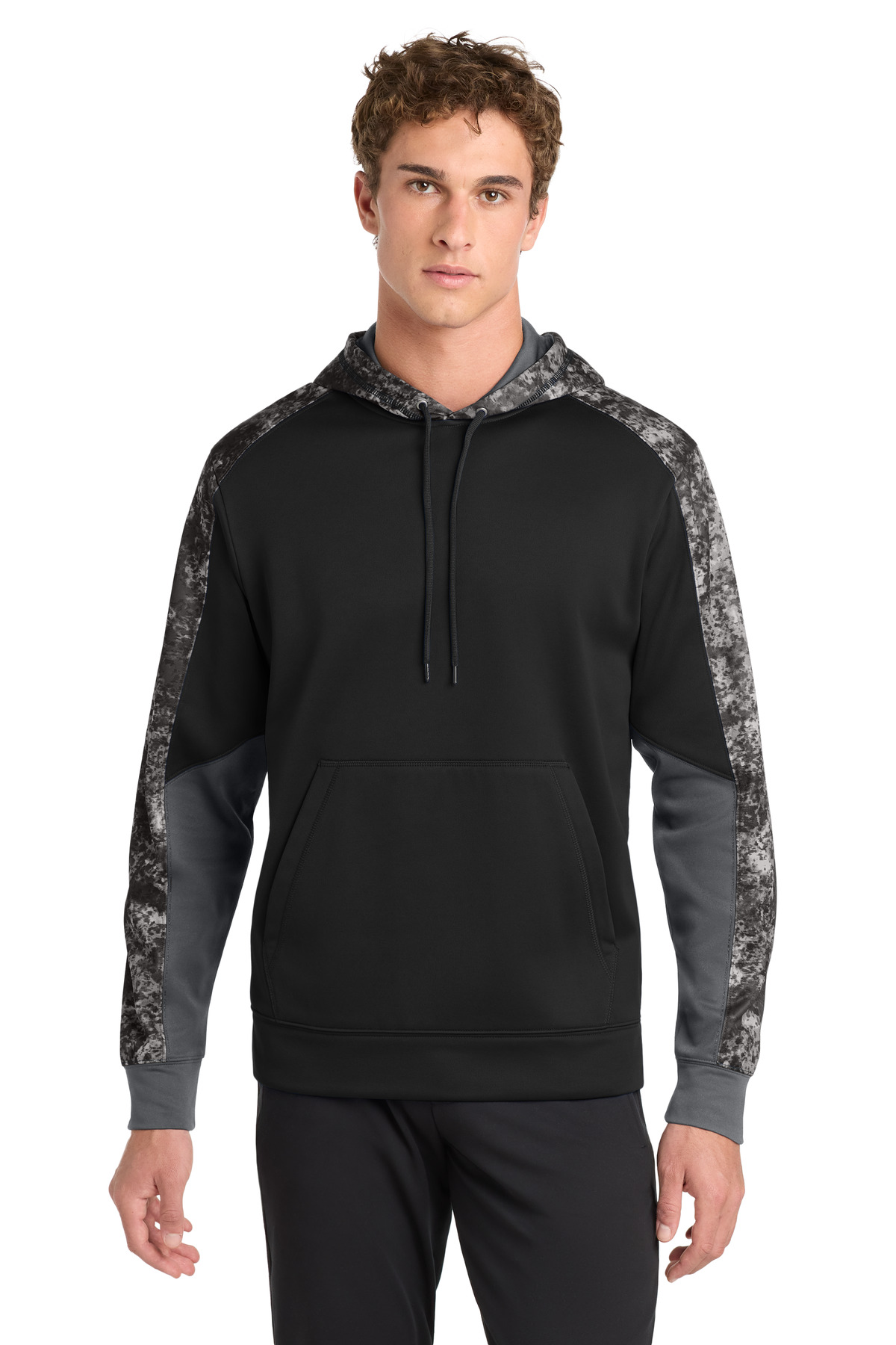 Sport-Tek ┬«  Sport-Wick ┬«  Mineral Freeze Fleece Colorblock Hooded Pullover. ST231
