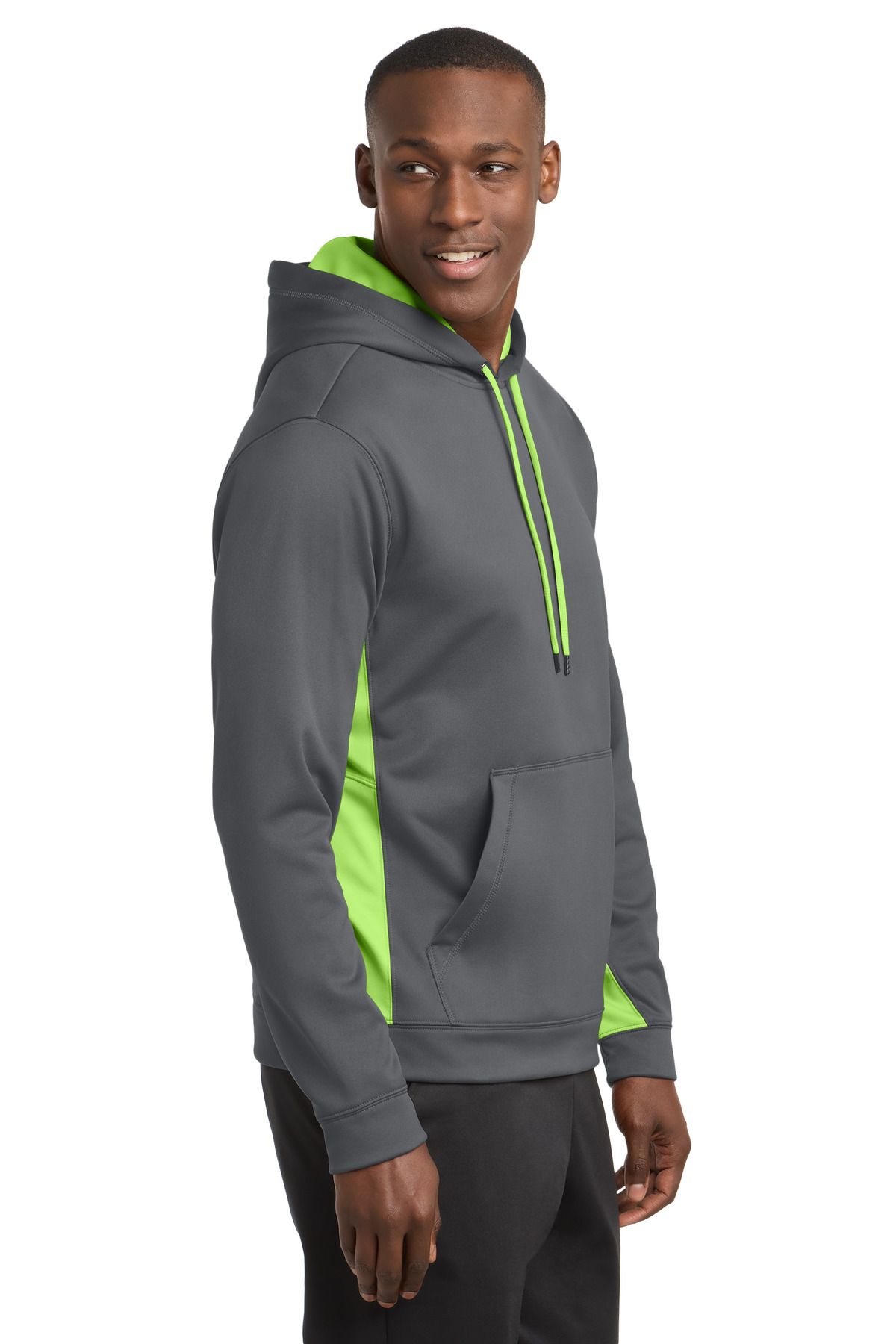 Sport-Tek Sport-Wick Fleece Colorblock Hooded Pullover. ST235