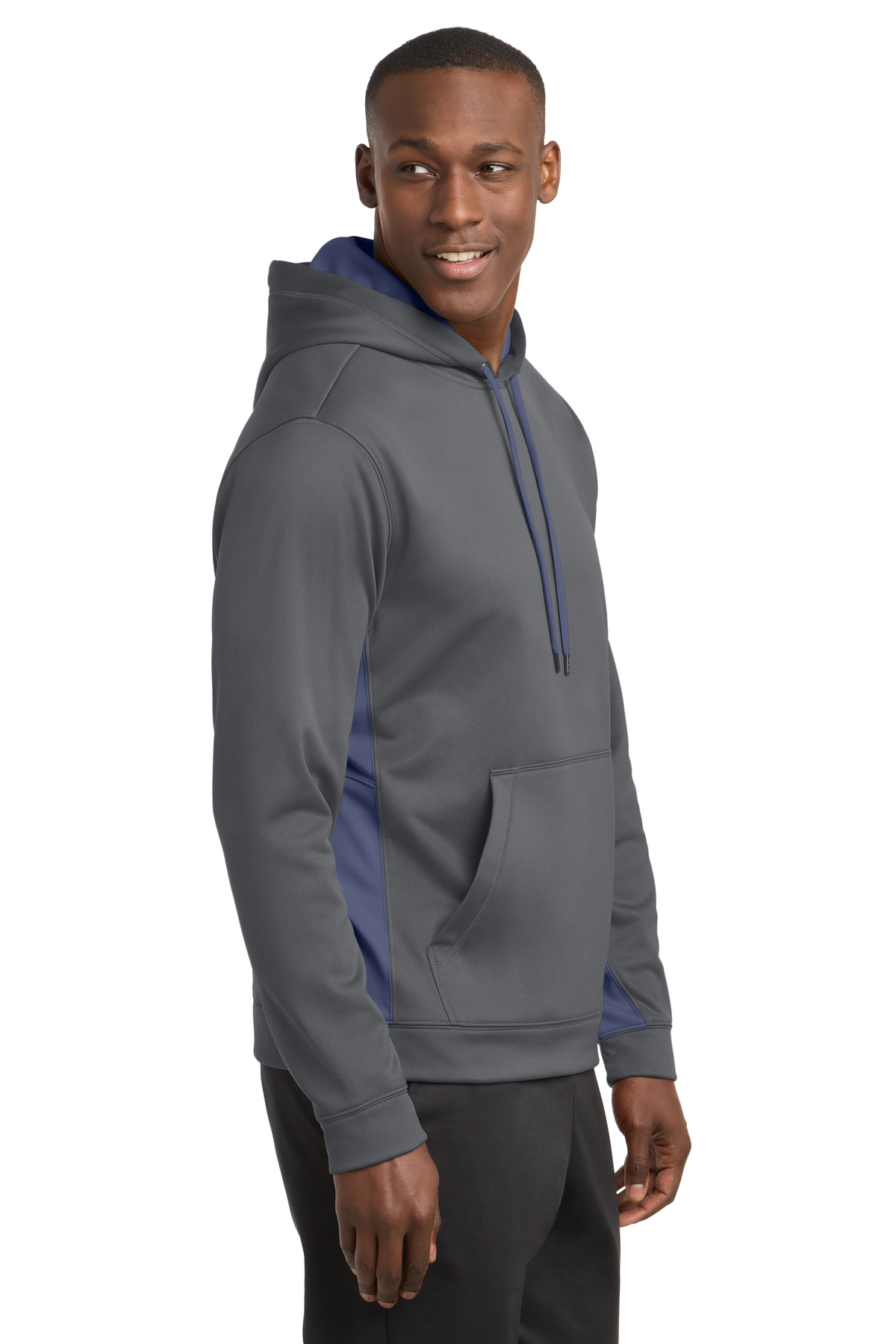 Sport-Tek Sport-Wick Fleece Colorblock Hooded Pullover. ST235