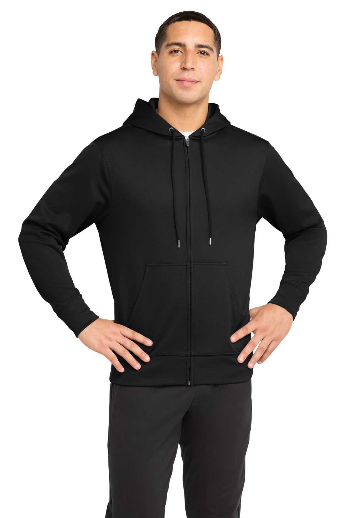 Sport-Tek Sport-Wick Fleece Full-Zip Hooded Jacket-Sport-Tek